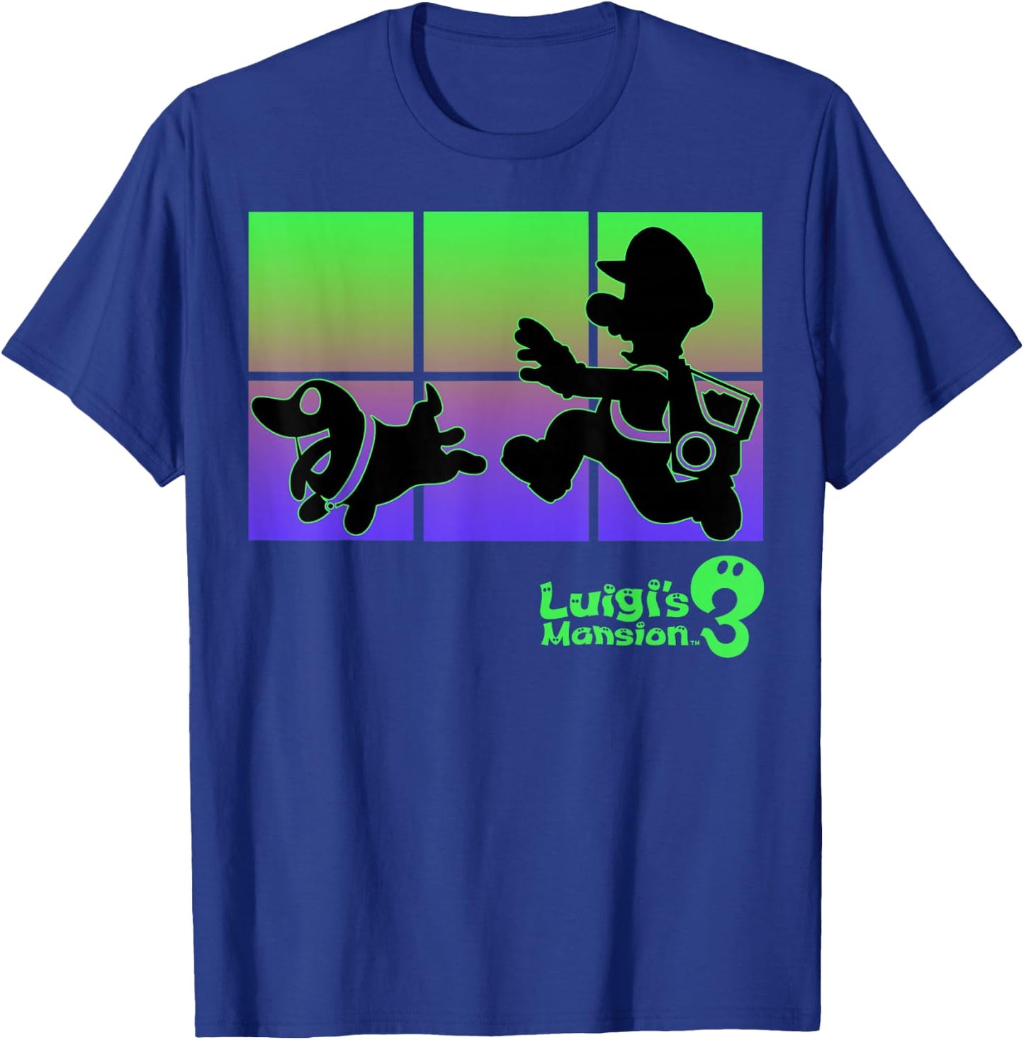 Luigi's Mansion 3 Luigi And Polterpup Silhouette T-Shirt - T-Shirt | Royal