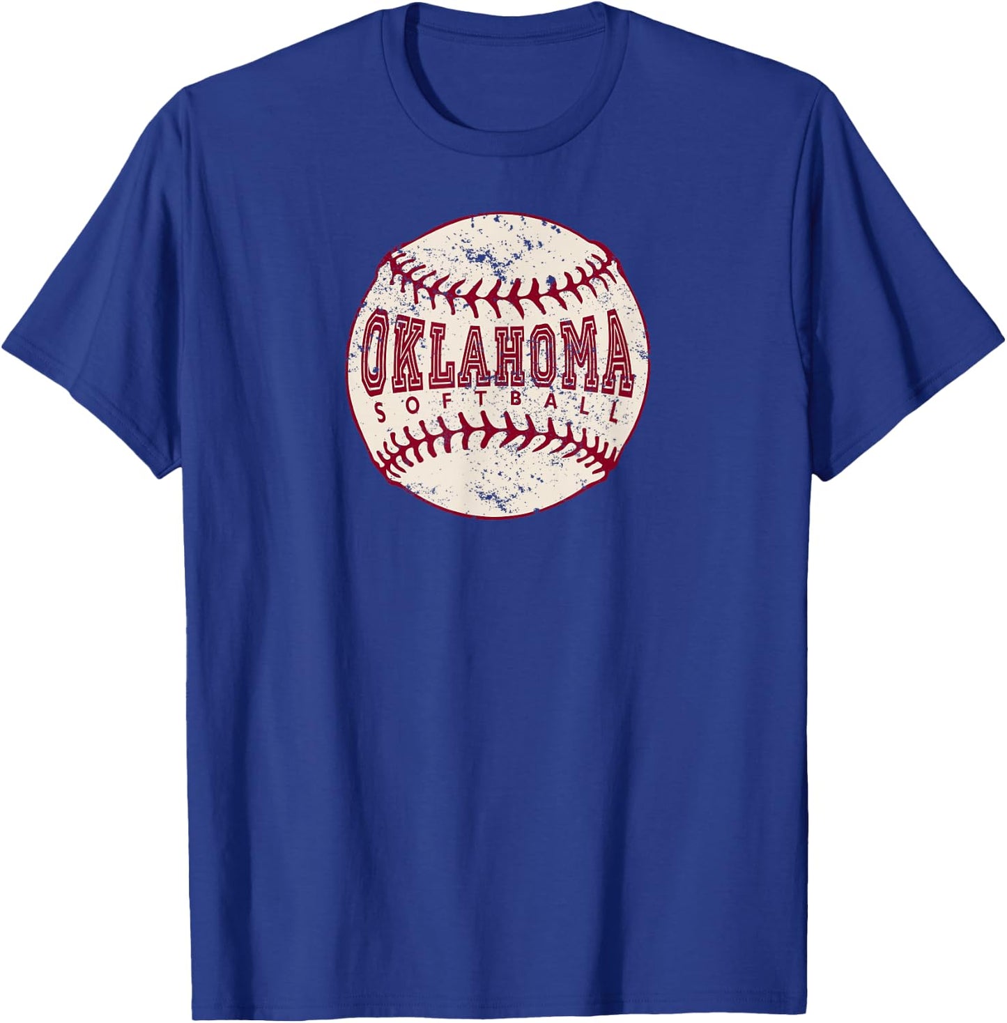 Vintage Oklahoma Softball Ball T-Shirt - T-Shirt | Royal