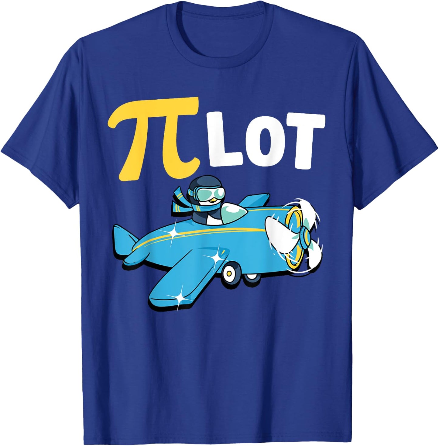 Happy Pi Day Pilot Penguin Kids Math Teachers Students T-Shirt - T-Shirt | Royal