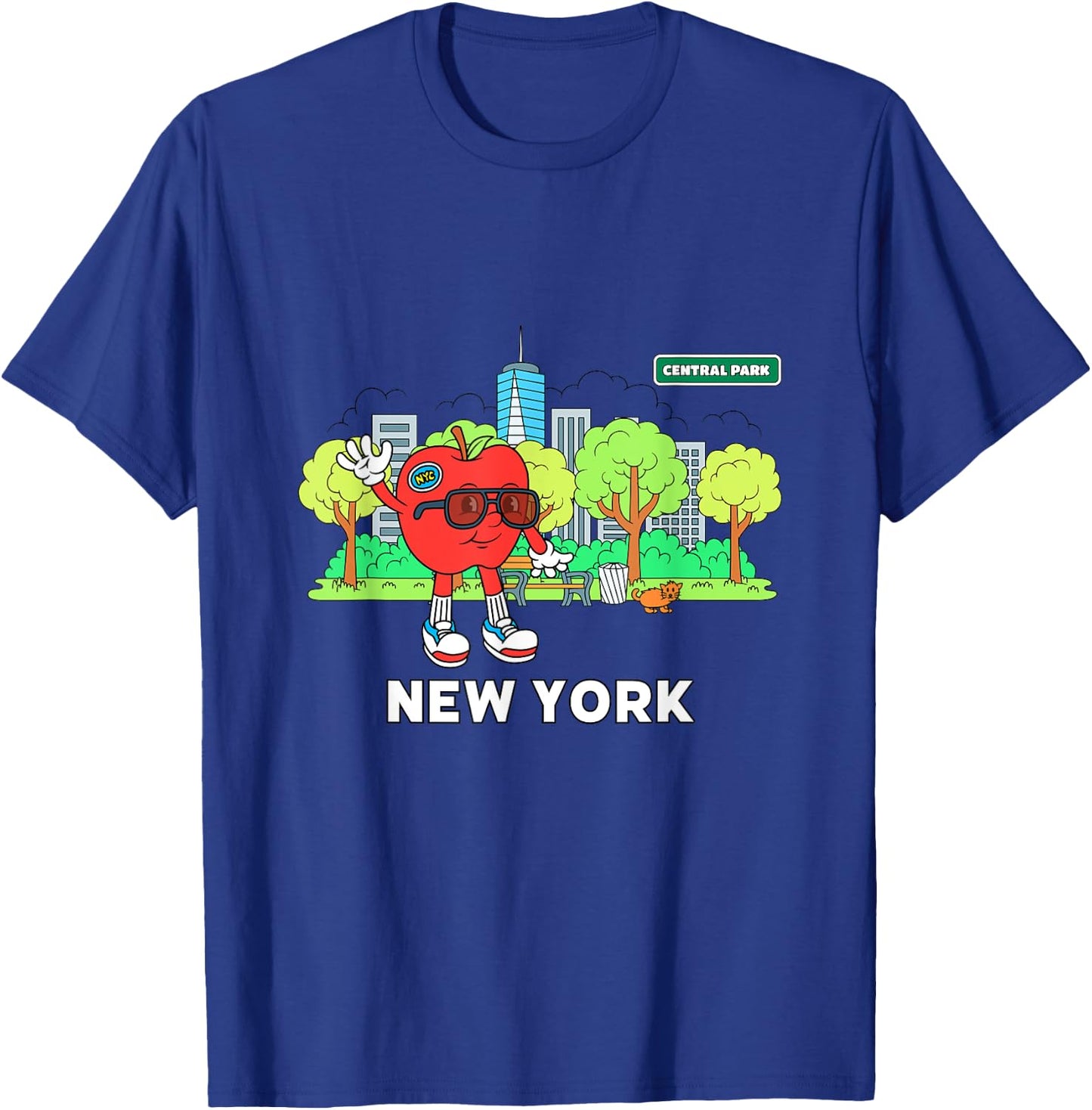 Big Apple Vibes Cool Cartoon New York Character T-Shirt - T-Shirt | Royal