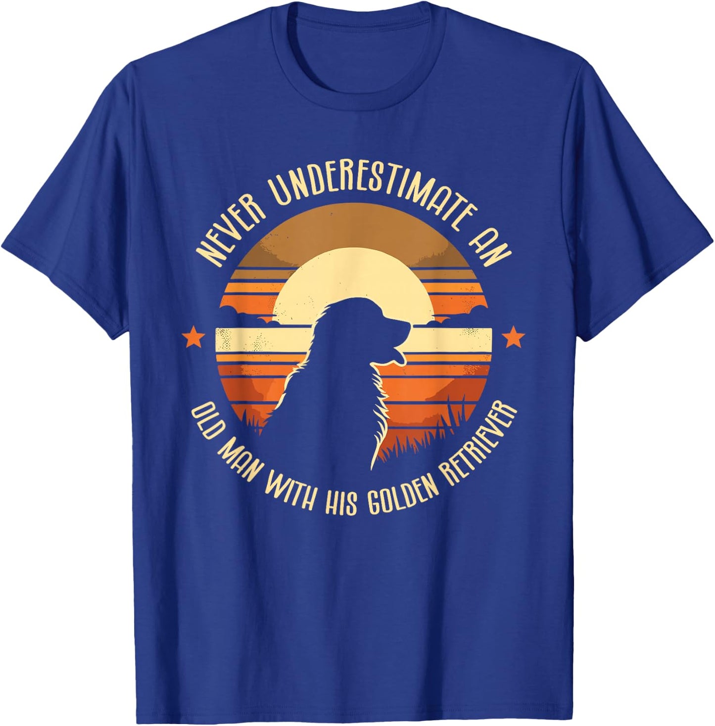Never Underestimate An Old Man With His Golden Retriever GR T-Shirt - T-Shirt | Royal