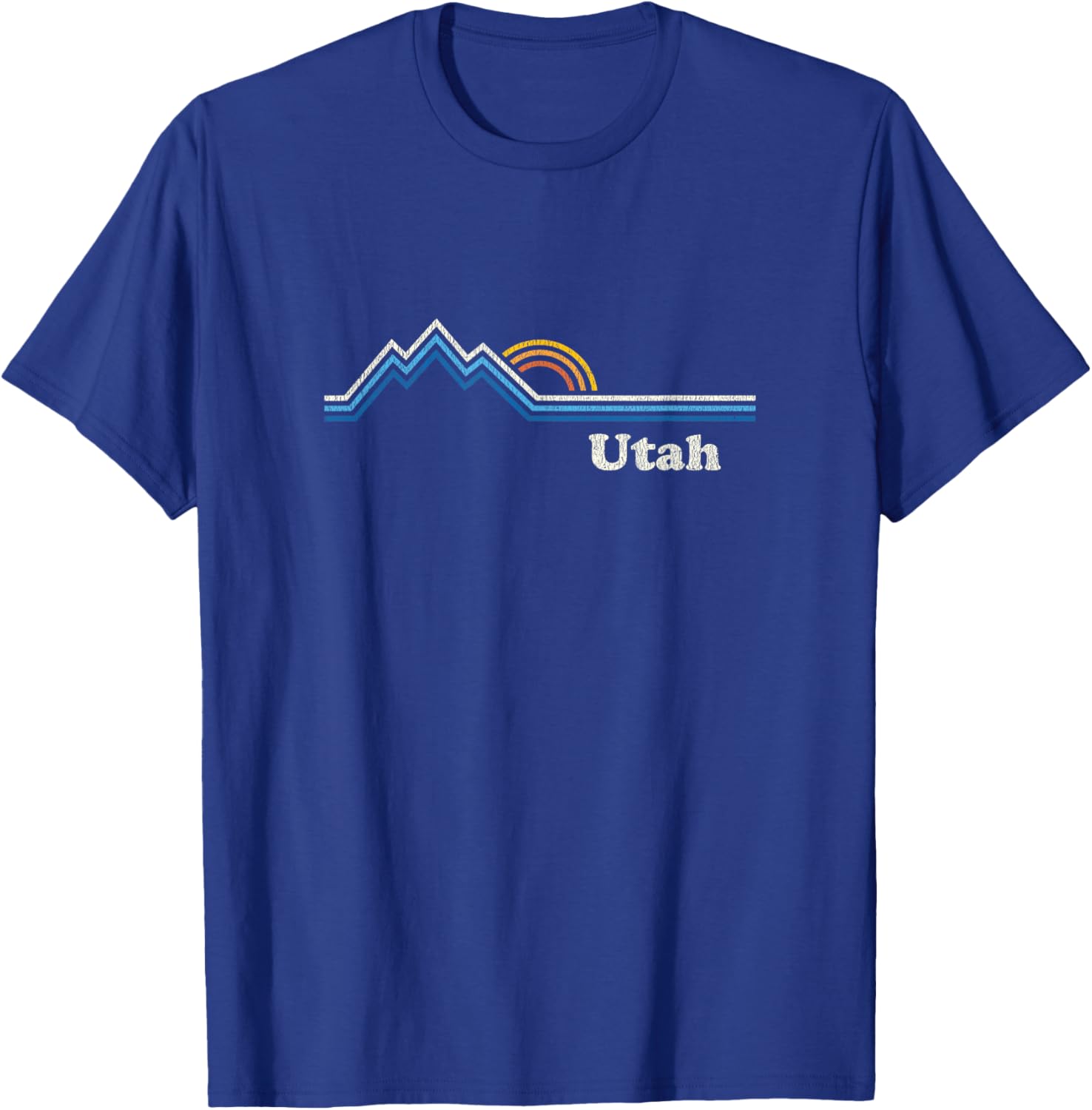 Retro Utah T Shirt Vintage Sunrise Mountains Design T-Shirt - T-Shirt | Royal