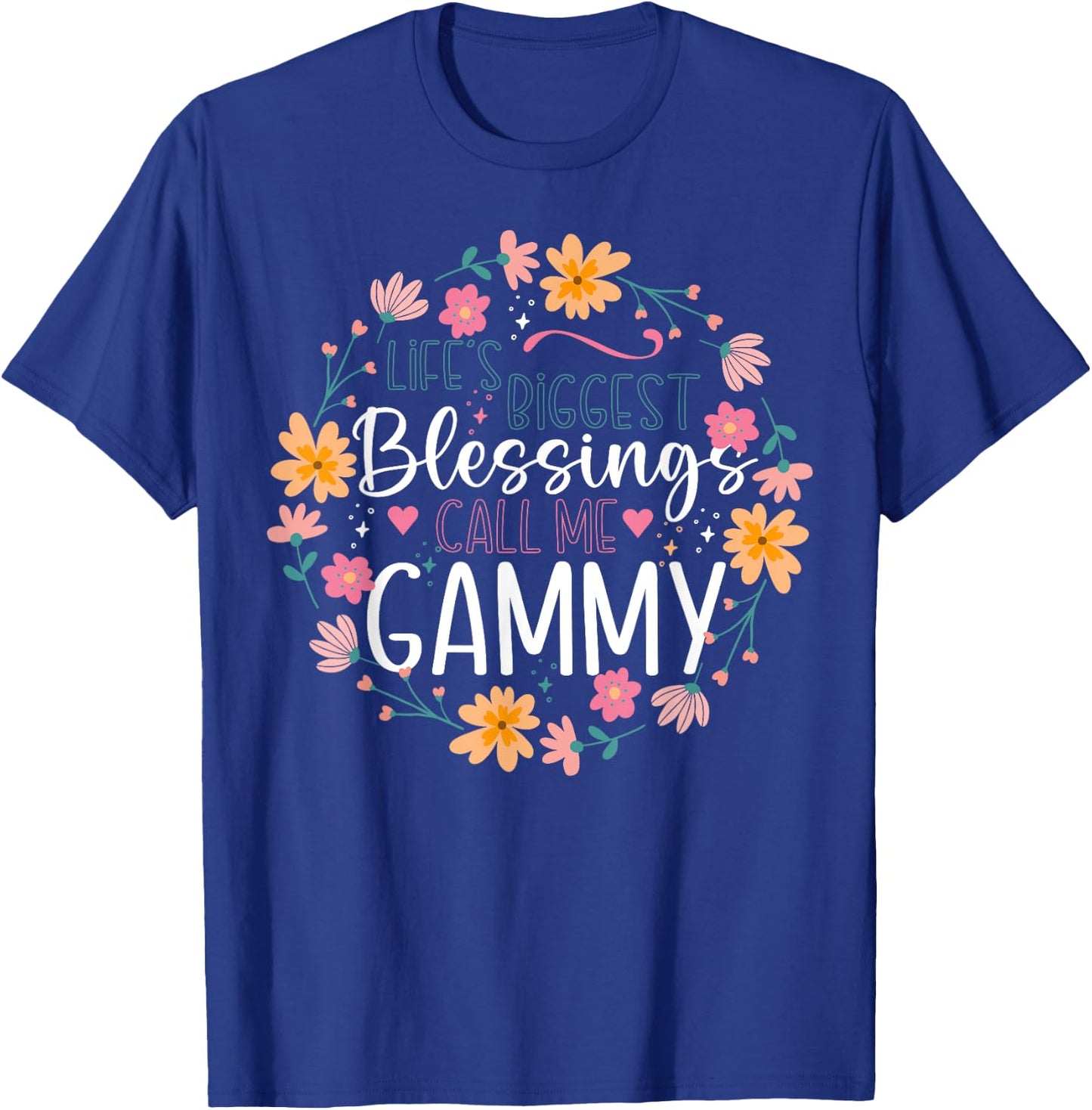 Floral Gammy Grandmother Grandma T-Shirt - T-Shirt | Royal