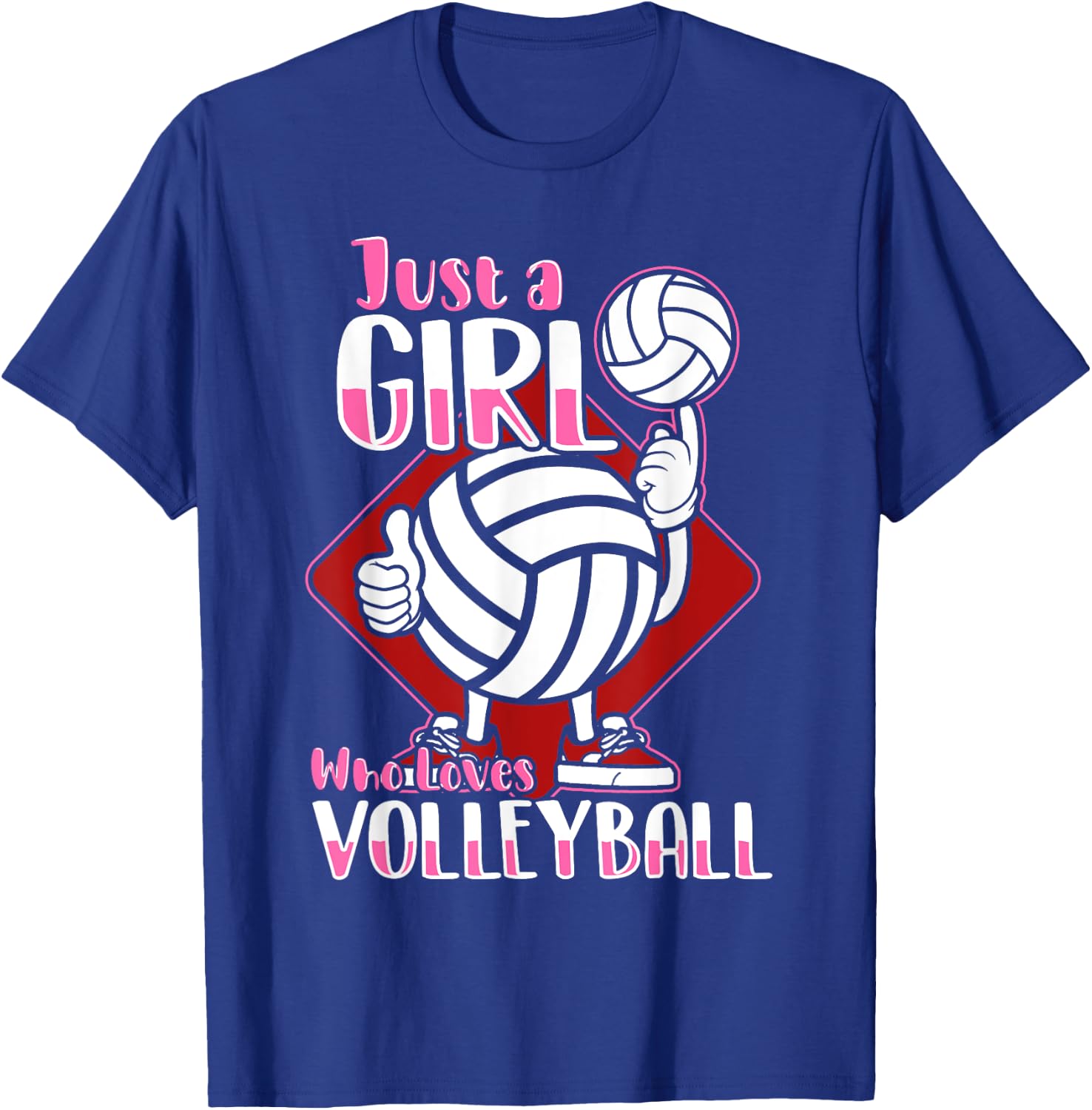 Just A Girl Who Loves Volleyball Quote for Volleyball Player T-Shirt - T-Shirt | Royal