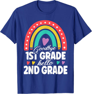 Goodbye 1st Grade Hello 2nd Grade Teacher Back To School T-Shirt - T-Shirt | Royal