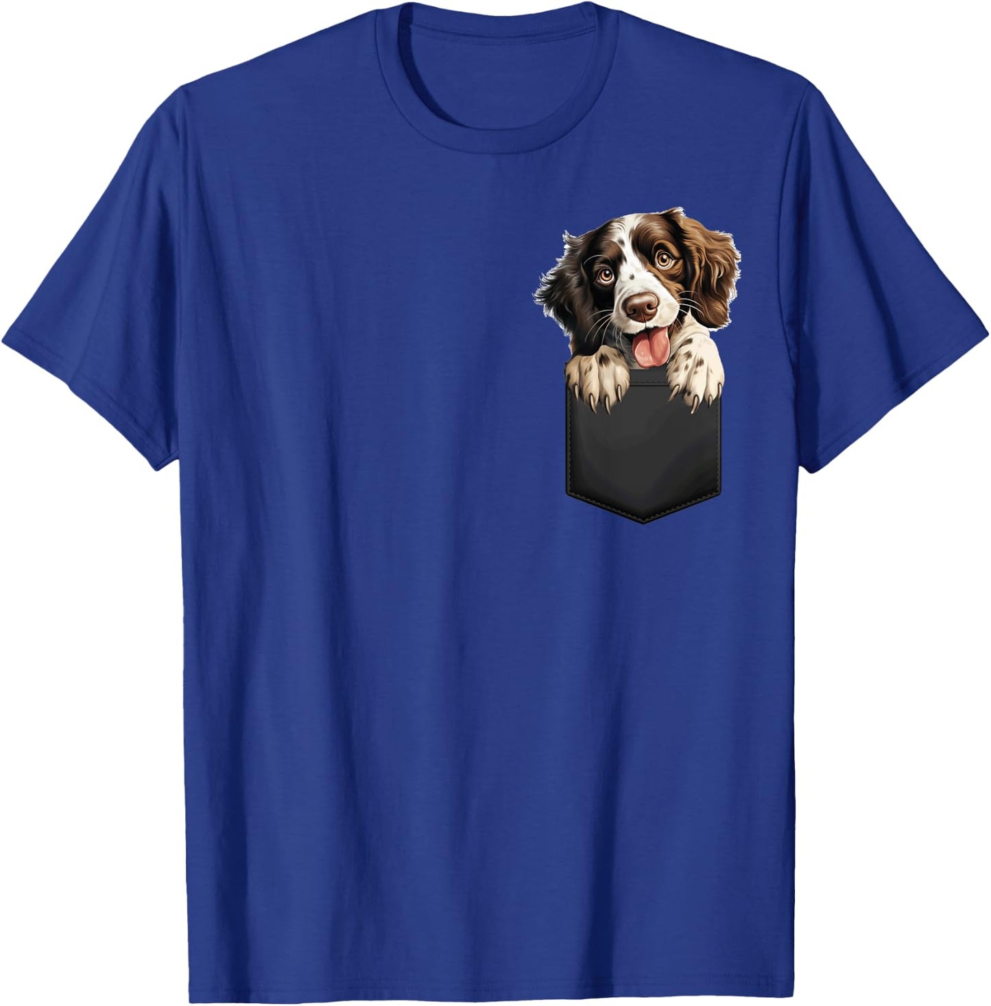 English Springer Spaniel Puppy Dog In Pocket Cute Pet Lover T-Shirt - T-Shirt | Royal
