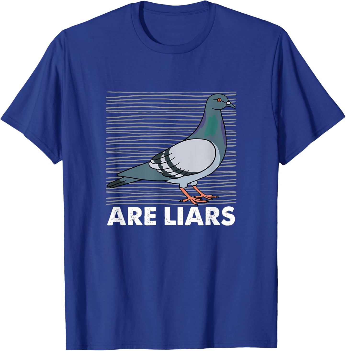 Pigeons Are Liars Aren't Real Spies Birds Pun Gift T-Shirt - T-Shirt | Royal