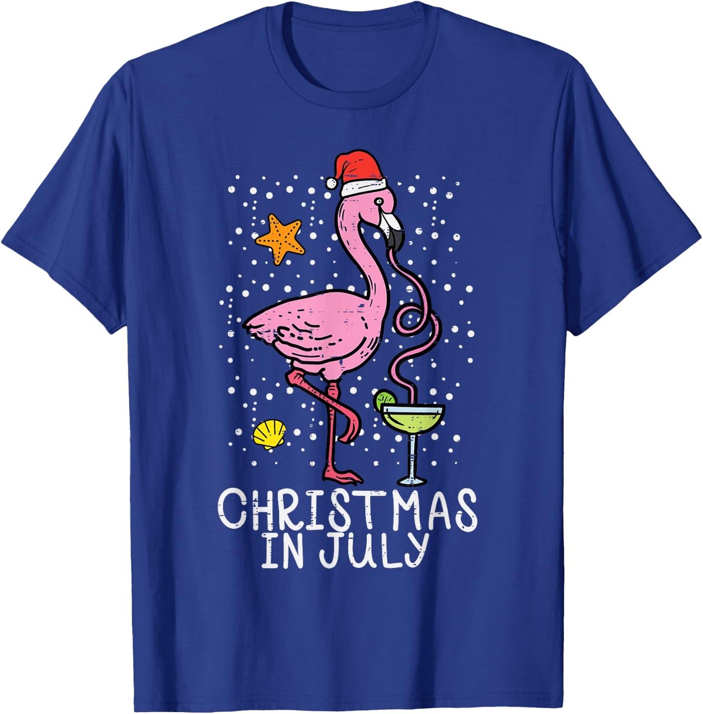 Christmas In July Flamingo Santa Summer Xmas Women Men Kids T-Shirt - T-Shirt | Royal