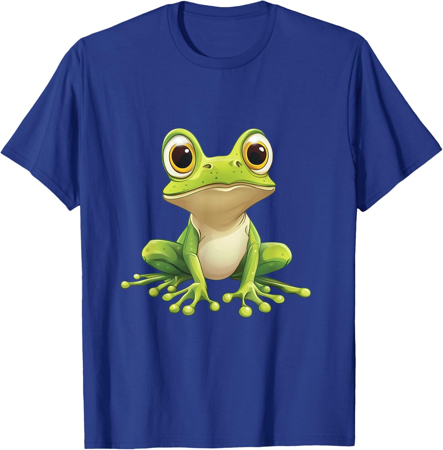 Funny Frog with Big Eyes - Frog Motif , black T-Shirt - T-Shirt | Royal