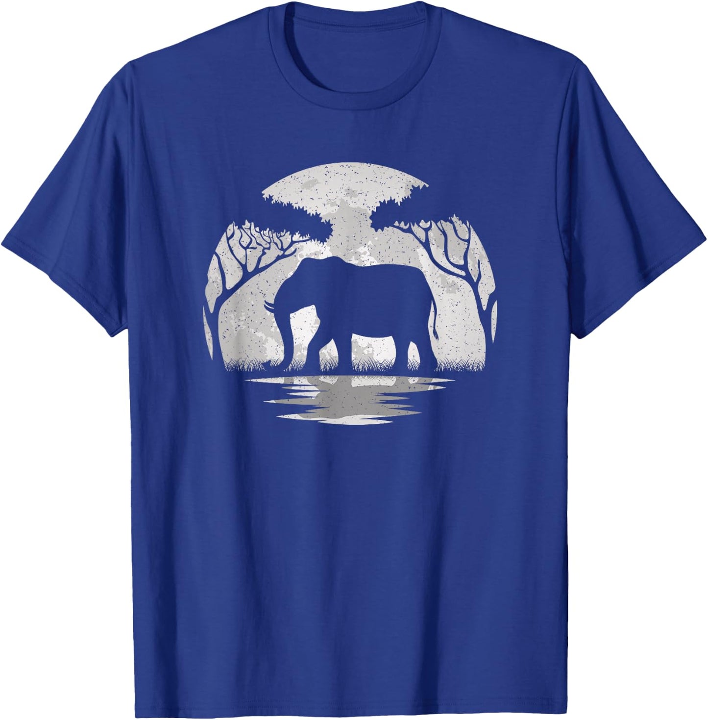 Elephant Moon Vintage Elephant Lover Wildlife Men Women T-Shirt - T-Shirt | Royal