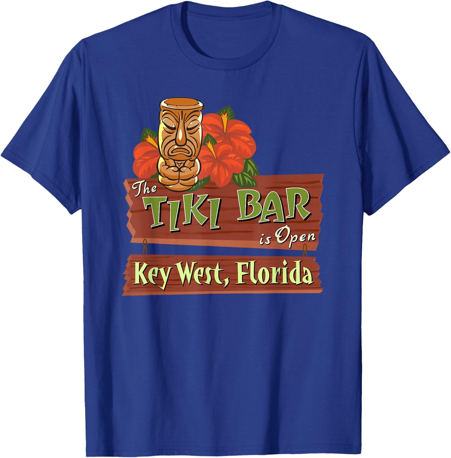 Key West Florida Tiki Bar T-Shirt - T-Shirt | Royal
