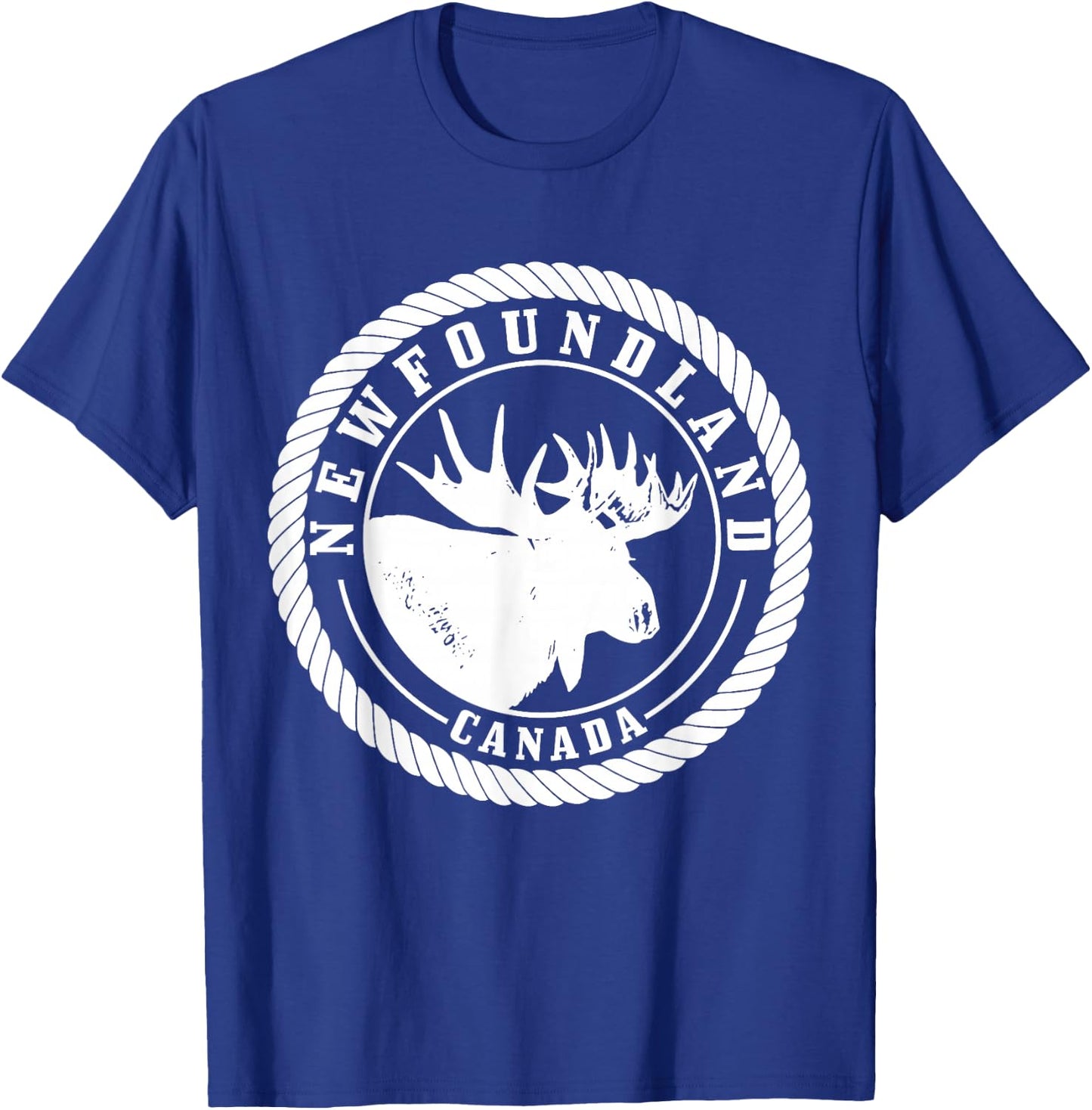 Newfoundland Canada Elk Vintage Hiking Nature Canadian T-Shirt - T-Shirt | Royal