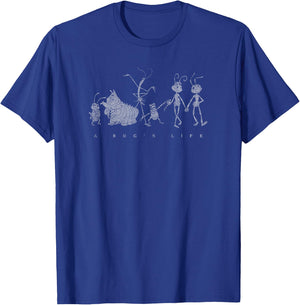 Disney Pixar A Bug's Life Character Line Up T-Shirt - T-Shirt | Royal