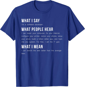 I'm A Software Developer Funny Programming T Shirt T-Shirt - T-Shirt | Royal