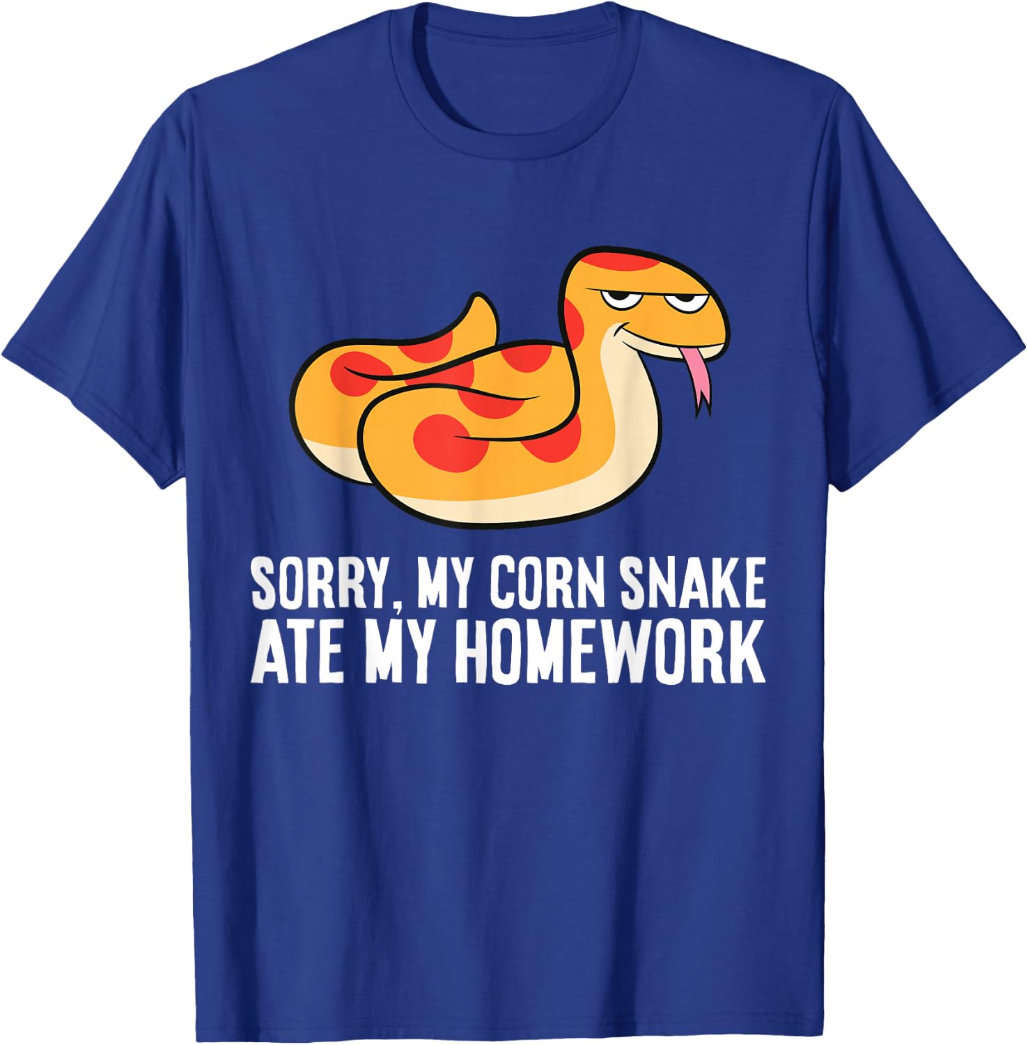 Corn Snake School Sorry My Corn Snake Ate My Homework T-Shirt - T-Shirt | Royal