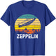 Retro Zeppelin 70s Dirigible Blimp Airship Zepelin Zepplin T-Shirt - T-Shirt | Royal