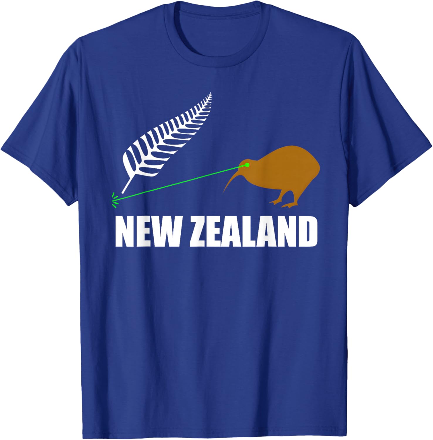 Laser Kiwi Flag New Zealand Flag T-Shirt - T-Shirt | Royal