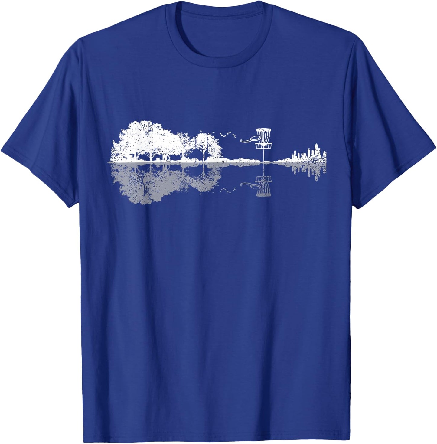 Disc Golf Sunset Guitar Guitarist Player Golfing Golfer T-Shirt - T-Shirt | Royal