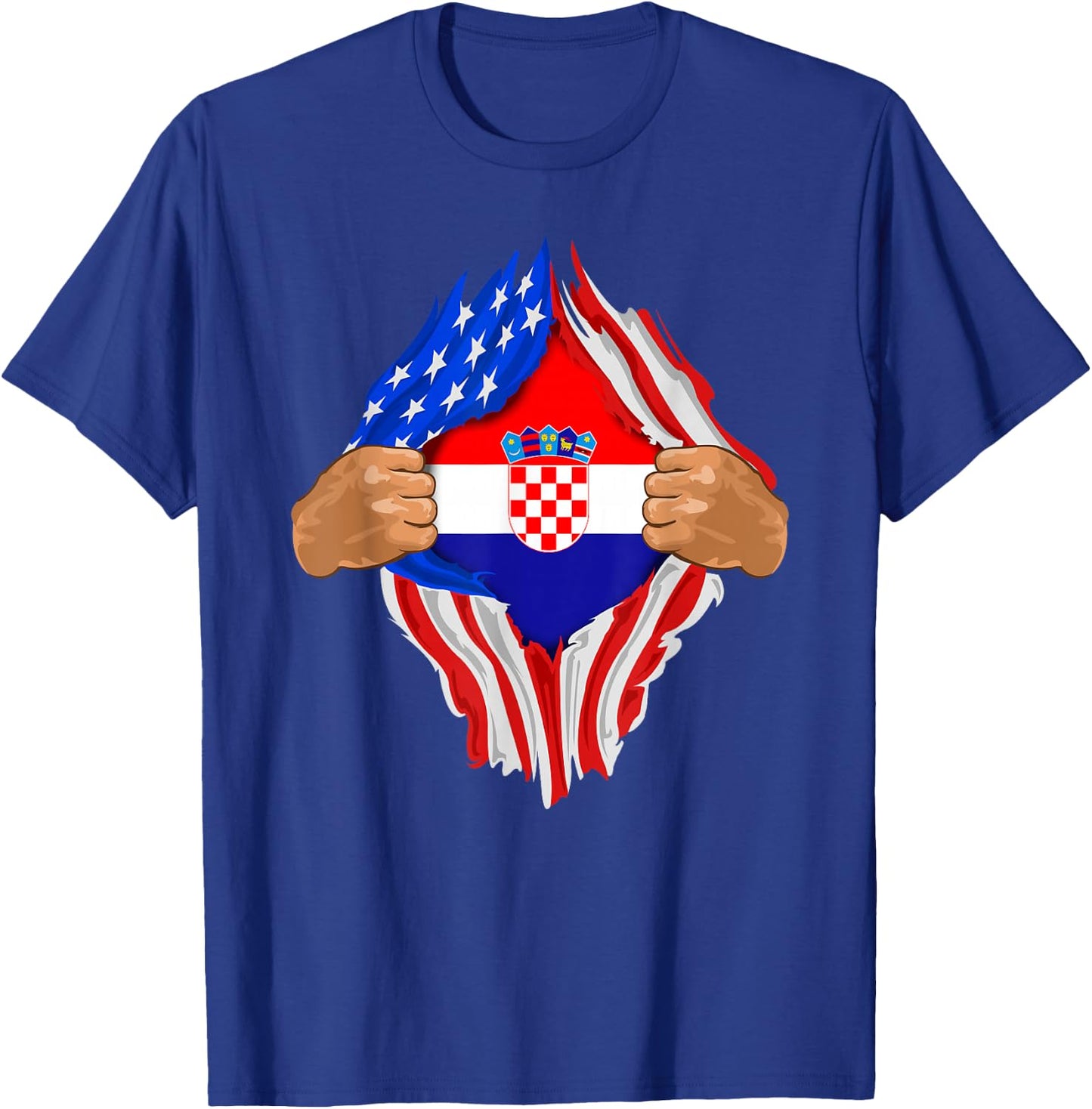 Croatian Blood Inside Me | Croatia Flag Gift T-Shirt - T-Shirt | Royal