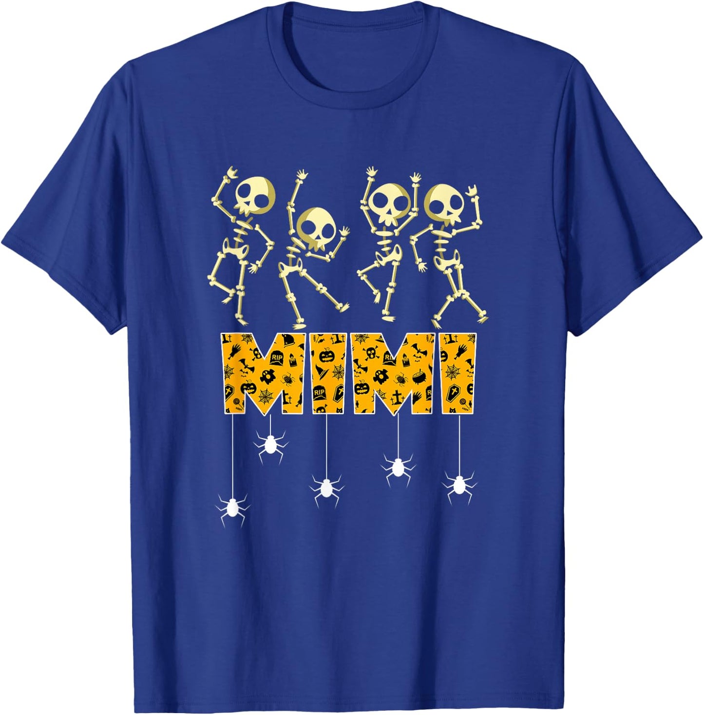 Spooky Skeleton Halloween Mimi Grandma T-Shirt - T-Shirt | Royal