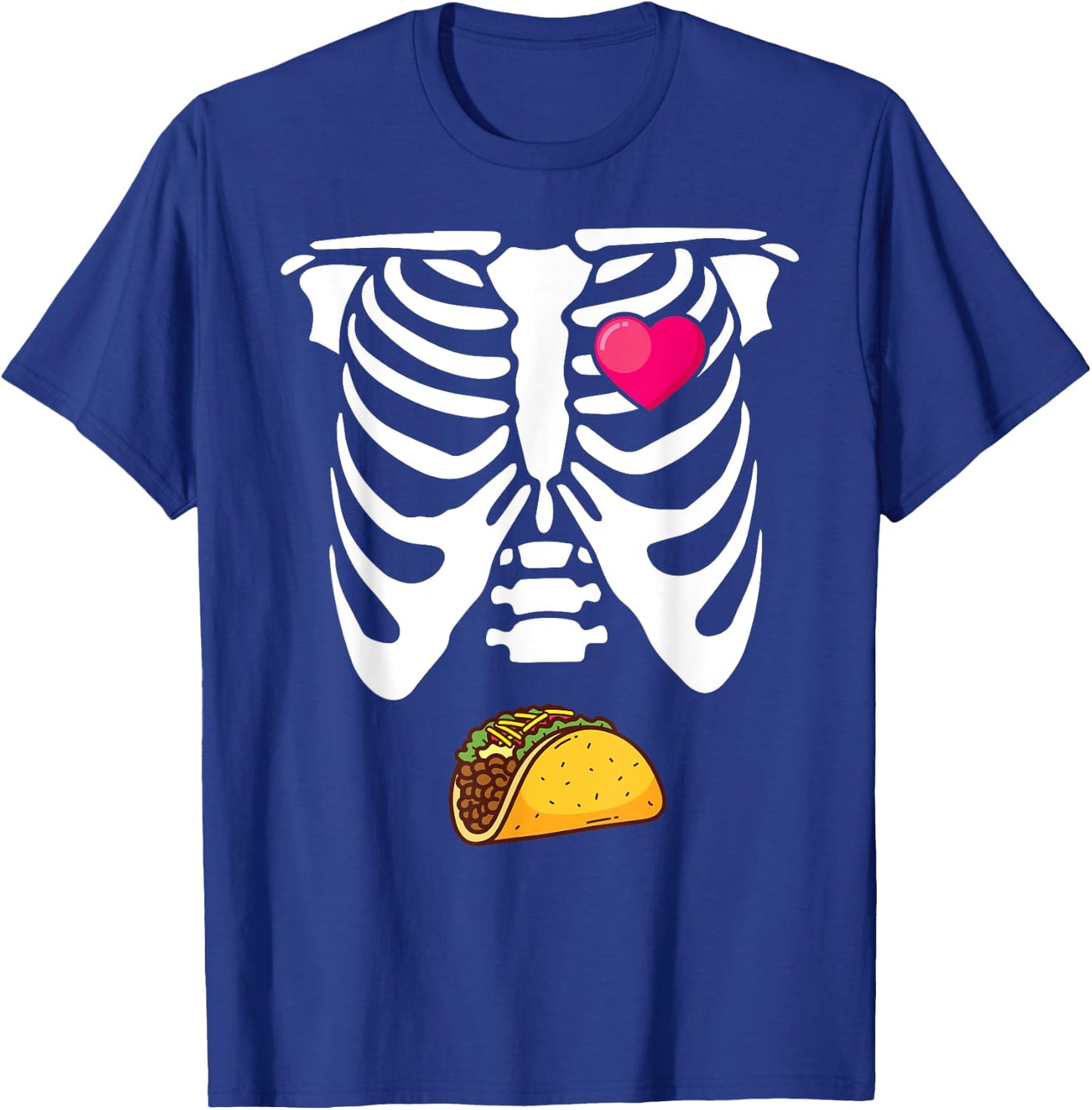 Matching Halloween Pregnancy Announcement Skeleton Couples T-Shirt - T-Shirt | Royal