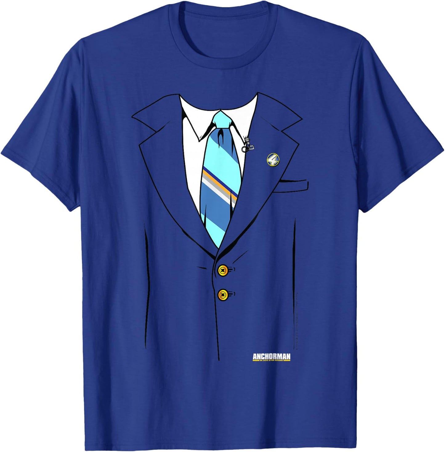 Anchorman Ron Burgundy Suit Jacket T-Shirt - T-Shirt | Royal