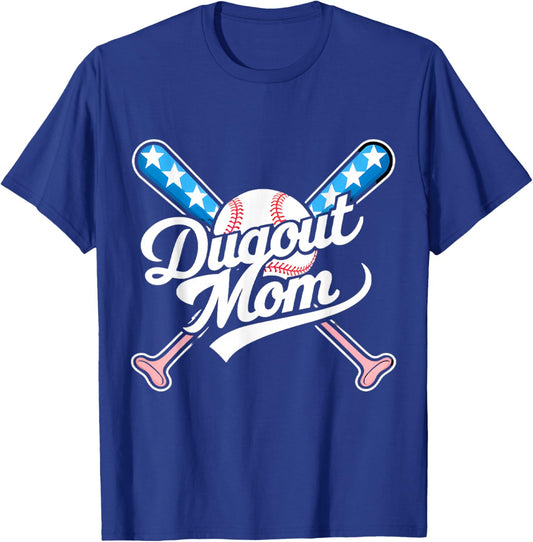Dugout Mom TBall Ball Baseball T-Shirt - T-Shirt | Royal