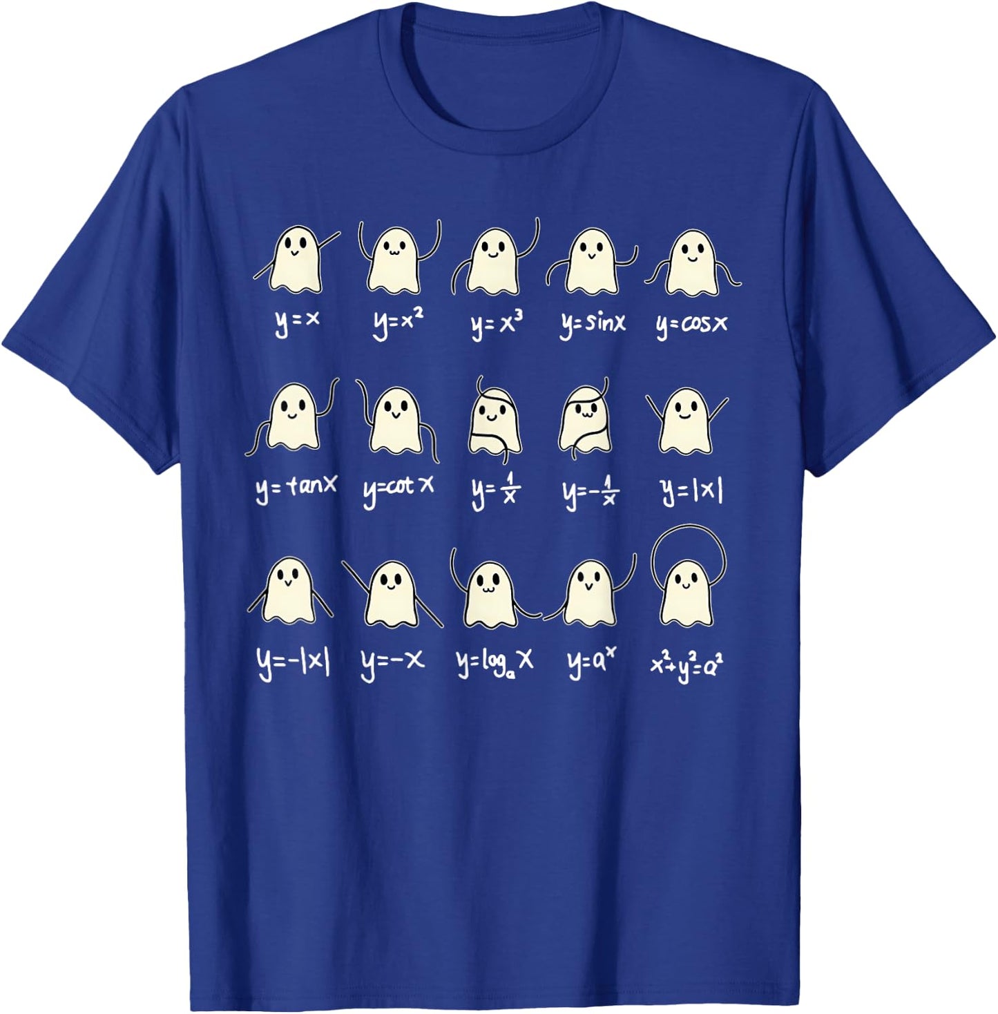Math Dance Ghost Halloween Spooky Cute Ghost Math Teacher T-Shirt - T-Shirt | Royal