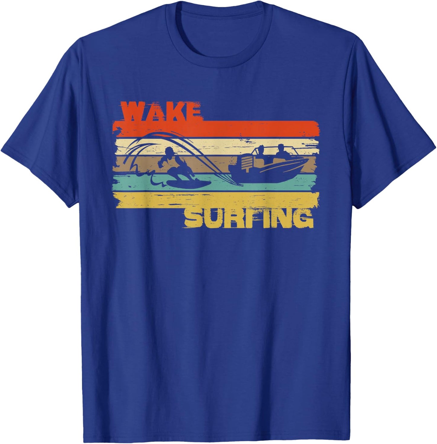 Wakesurfing wake surf vintage shirt for pro wakesurfer T-Shirt - T-Shirt | Royal