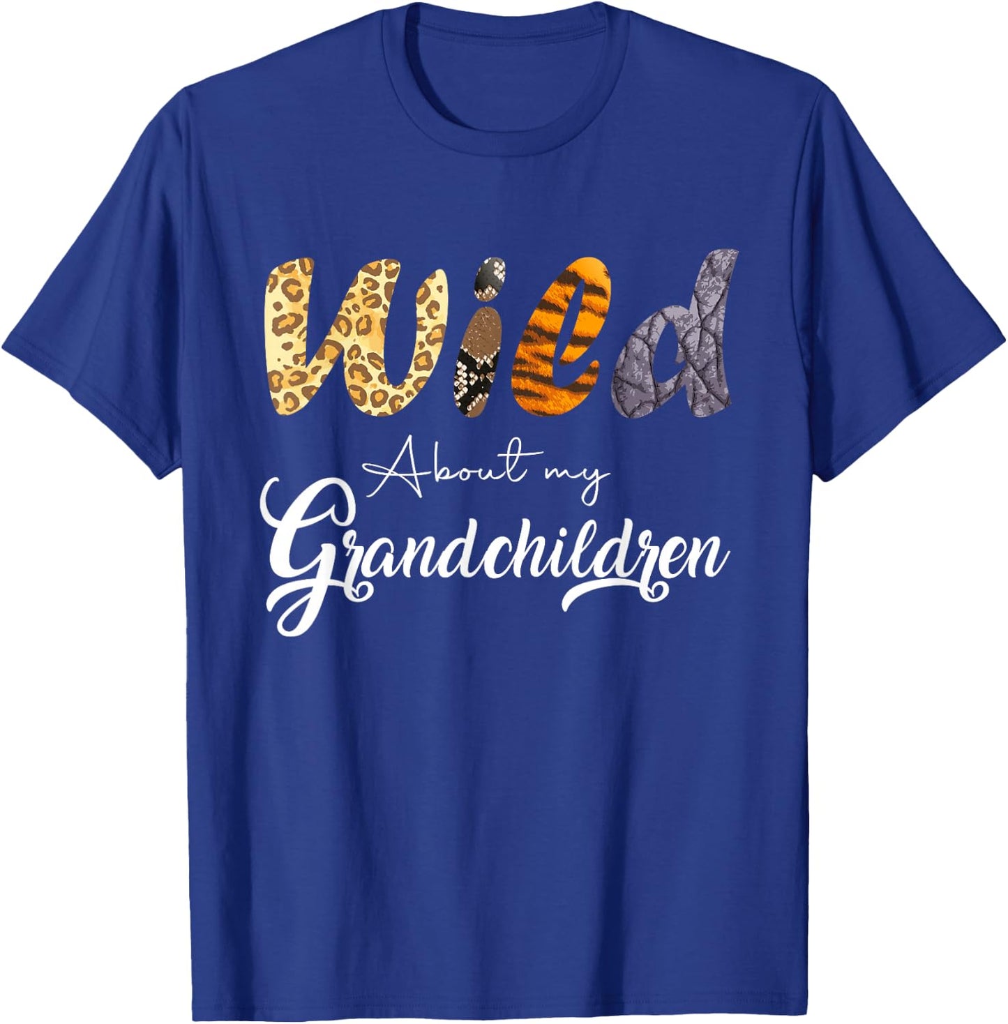 Family Grandparents Leopard Wild About My Grandchildren T-Shirt - T-Shirt | Royal