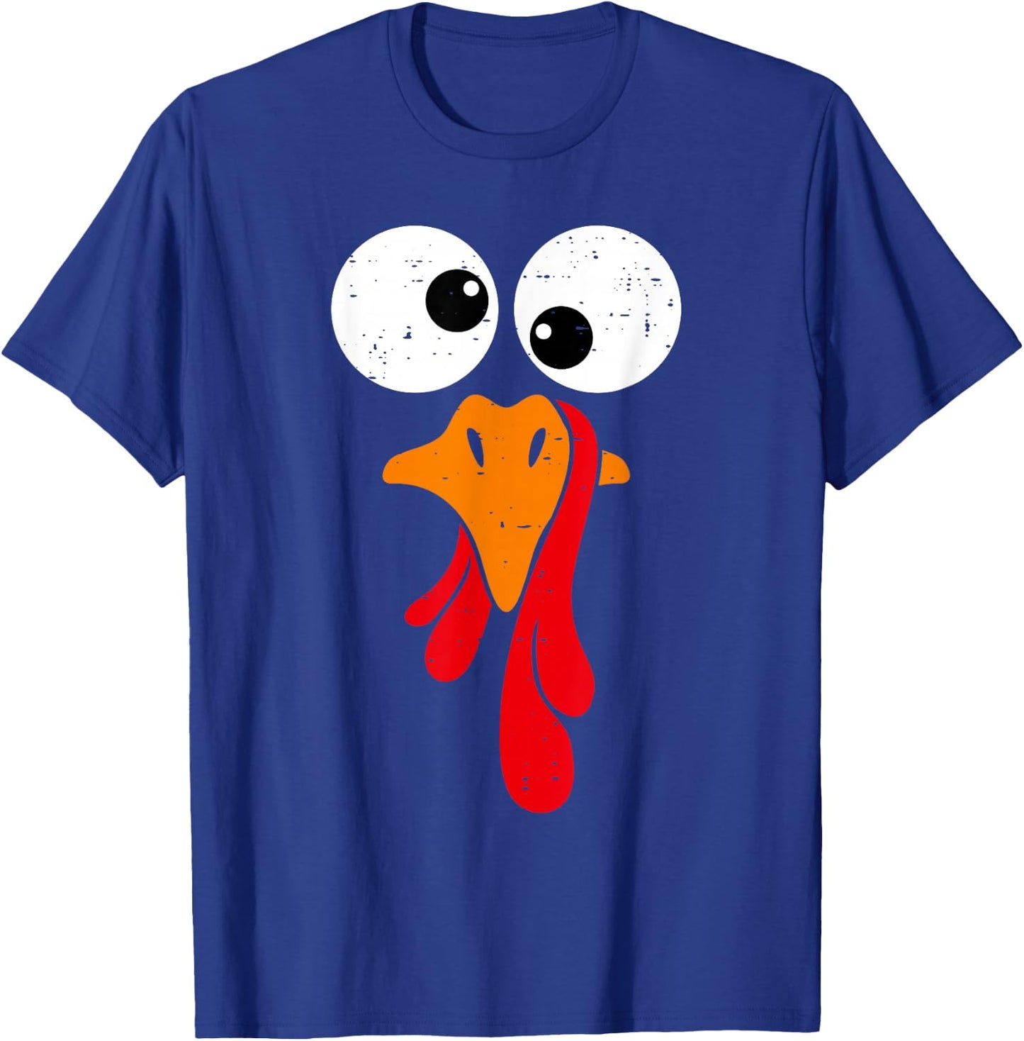 Funny Silly Turkey Face Happy Turkey Day Thanksgiving T-Shirt - T-Shirt | Royal