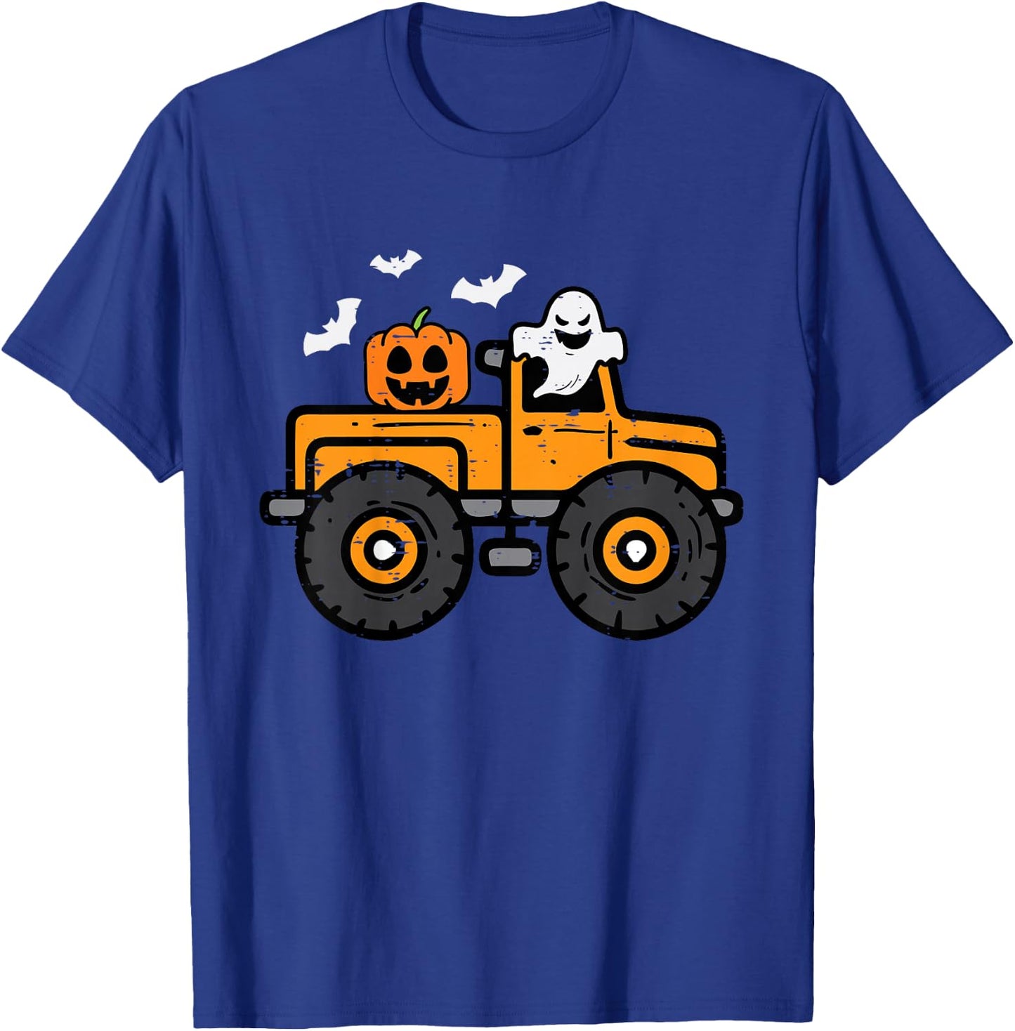 Kids Monster Truck Ghost Pumpkin Halloween Costume Toddler Boys T-Shirt - T-Shirt | Royal