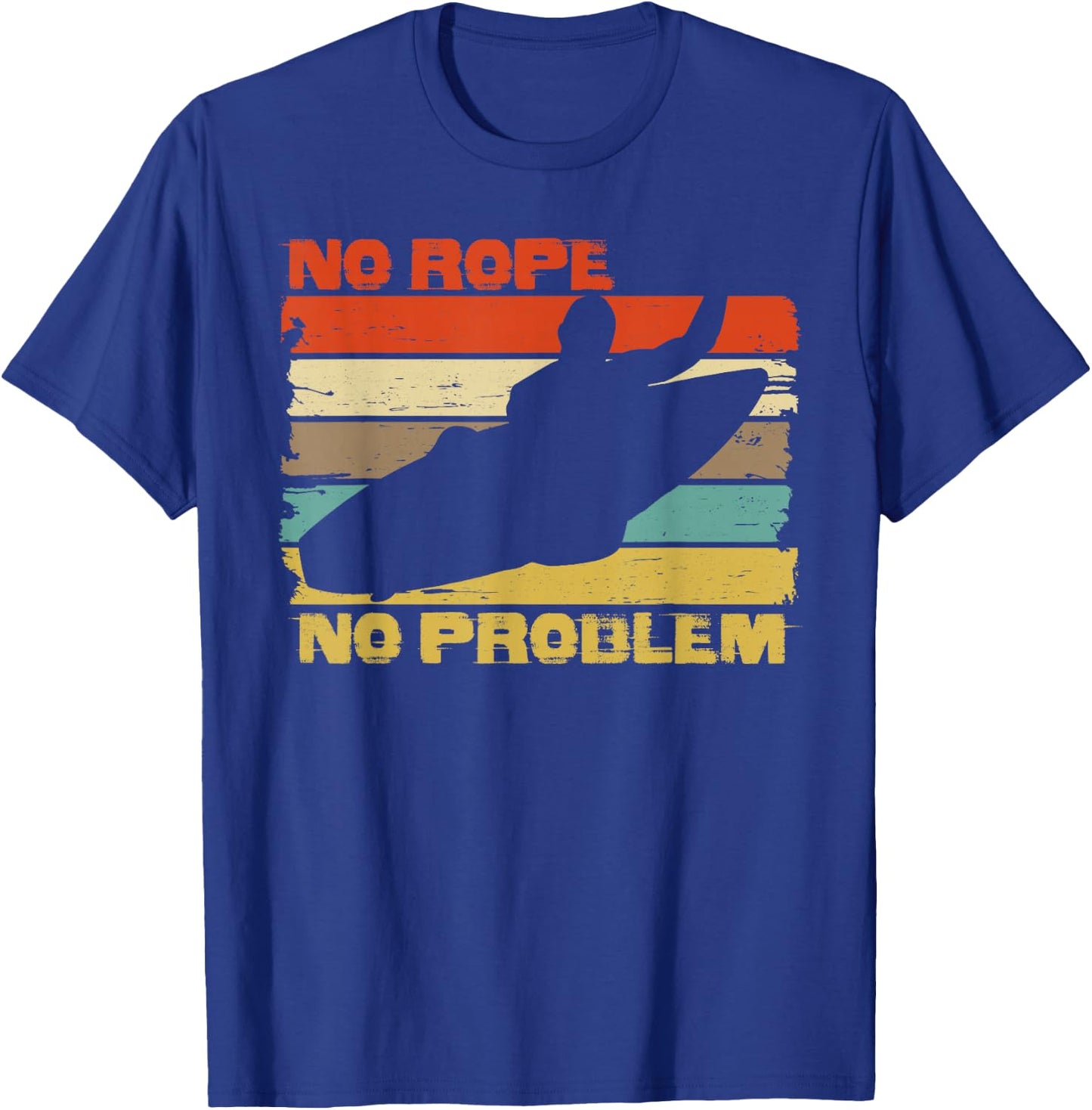 Wakesurfing wake surf vintage NO ROPE shirt for wakesurfer T-Shirt - T-Shirt | Royal