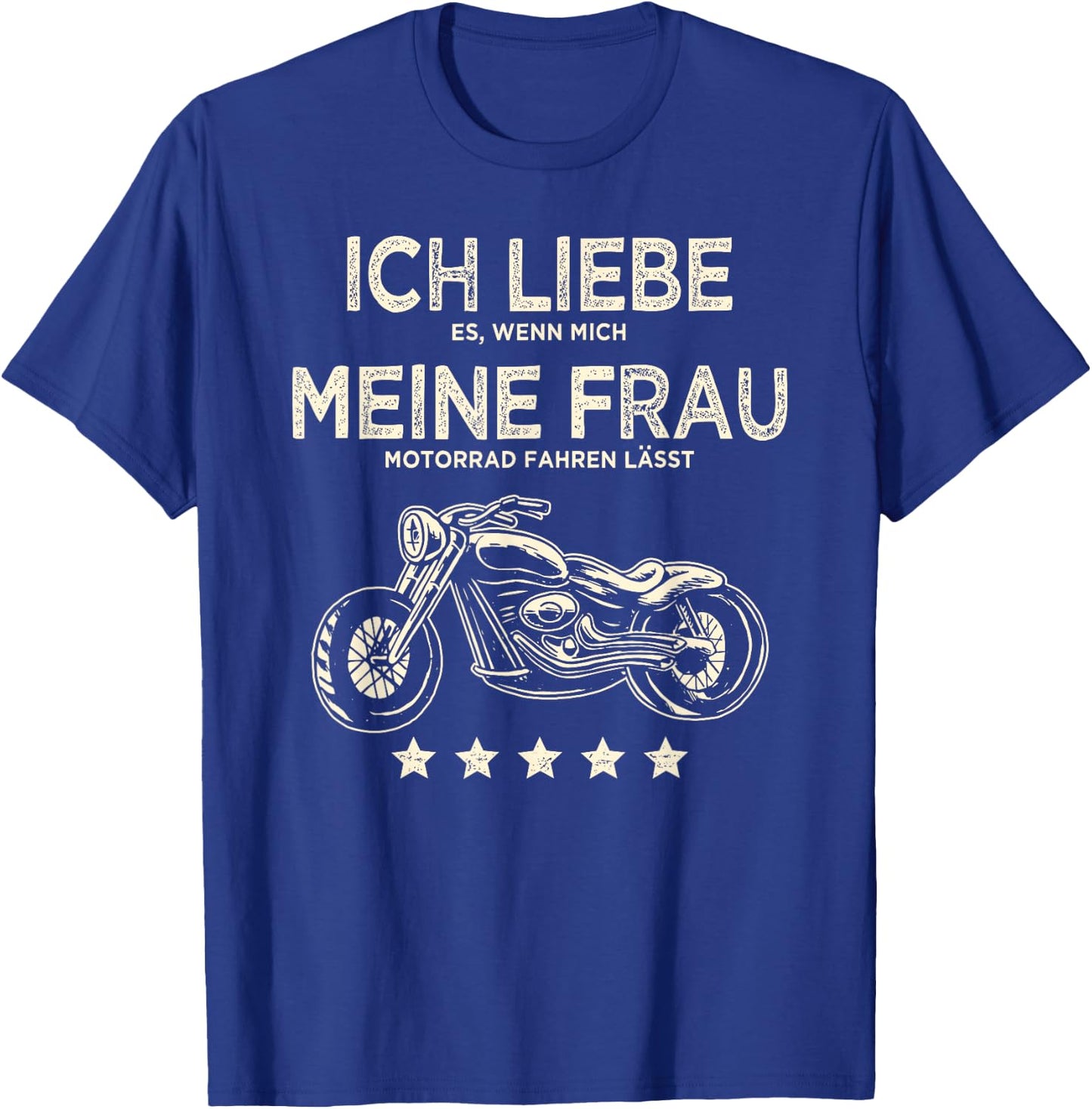 Men's with German Text "Ich liebe es wenn meine Frau mich Motorrad fahren lässt lässt T-Shirt - T-Shirt | Royal