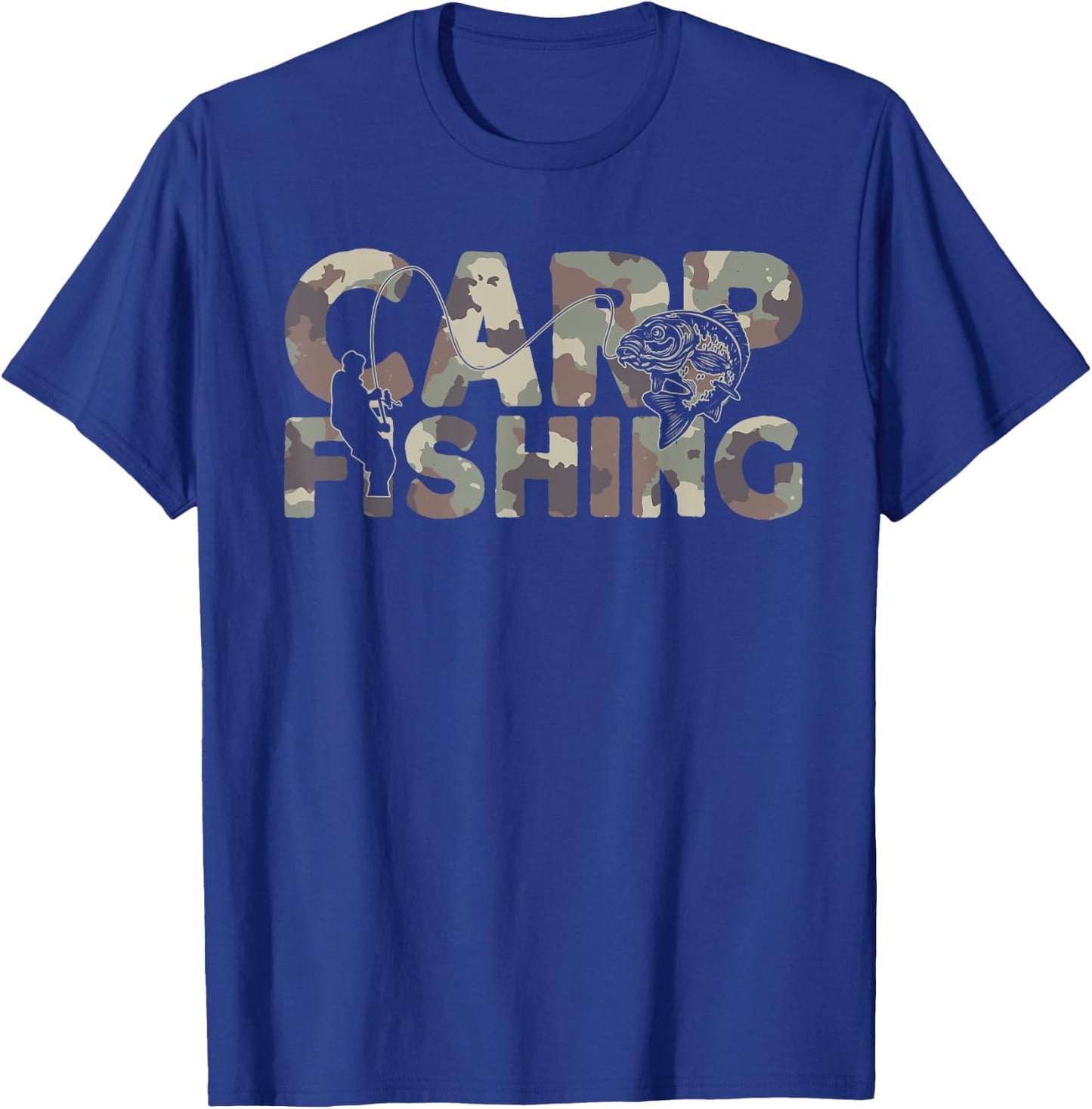 Carp Fishing - Camouflage , Black, S T-Shirt - T-Shirt | Royal