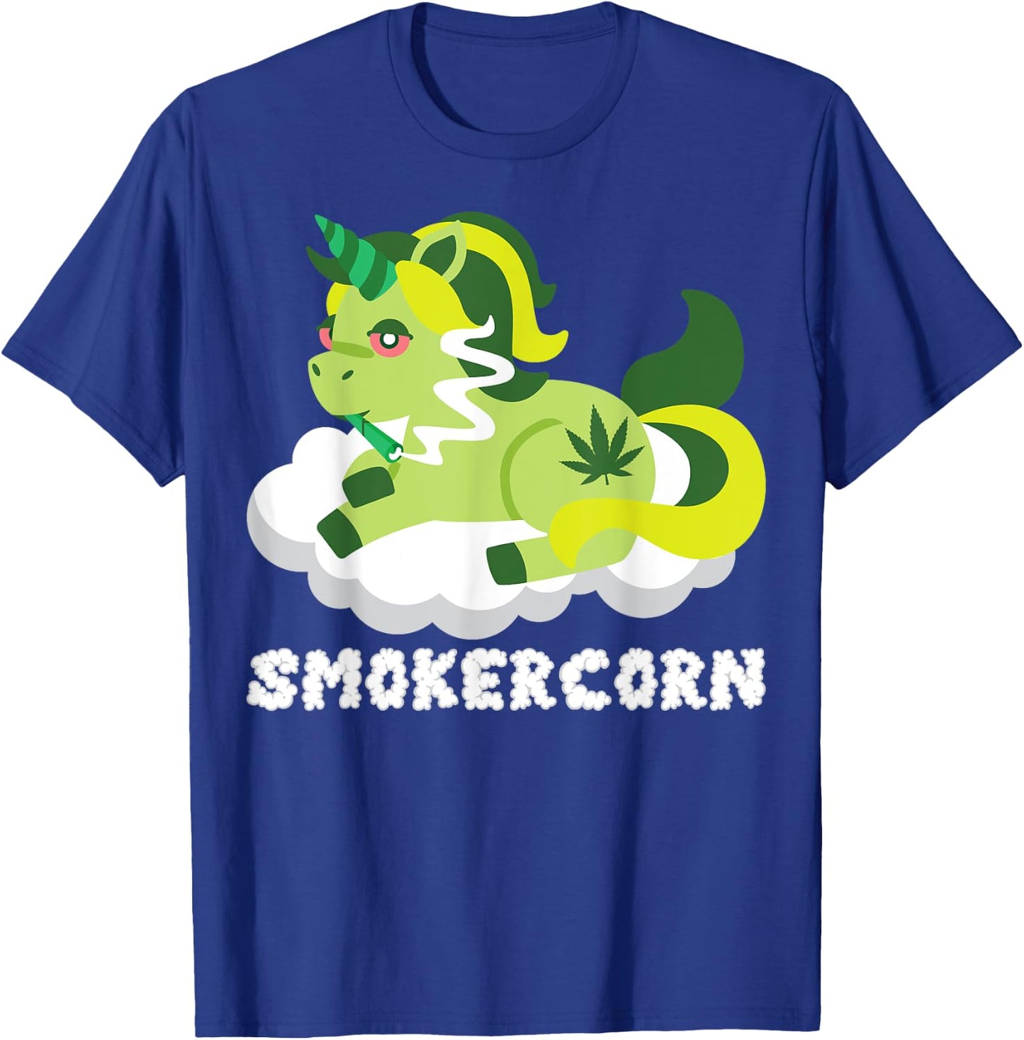 Smokercorn Unicorn 420 Weed Cannabis Marijuana Stoner Gift T-Shirt - T-Shirt | Royal