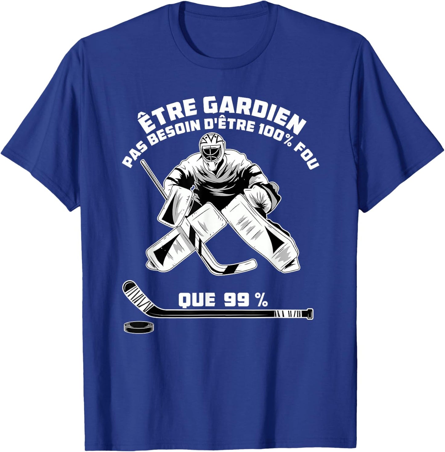 Ice Hockey Sport - Goalkeeper Hockey , Black T-Shirt - T-Shirt | Royal