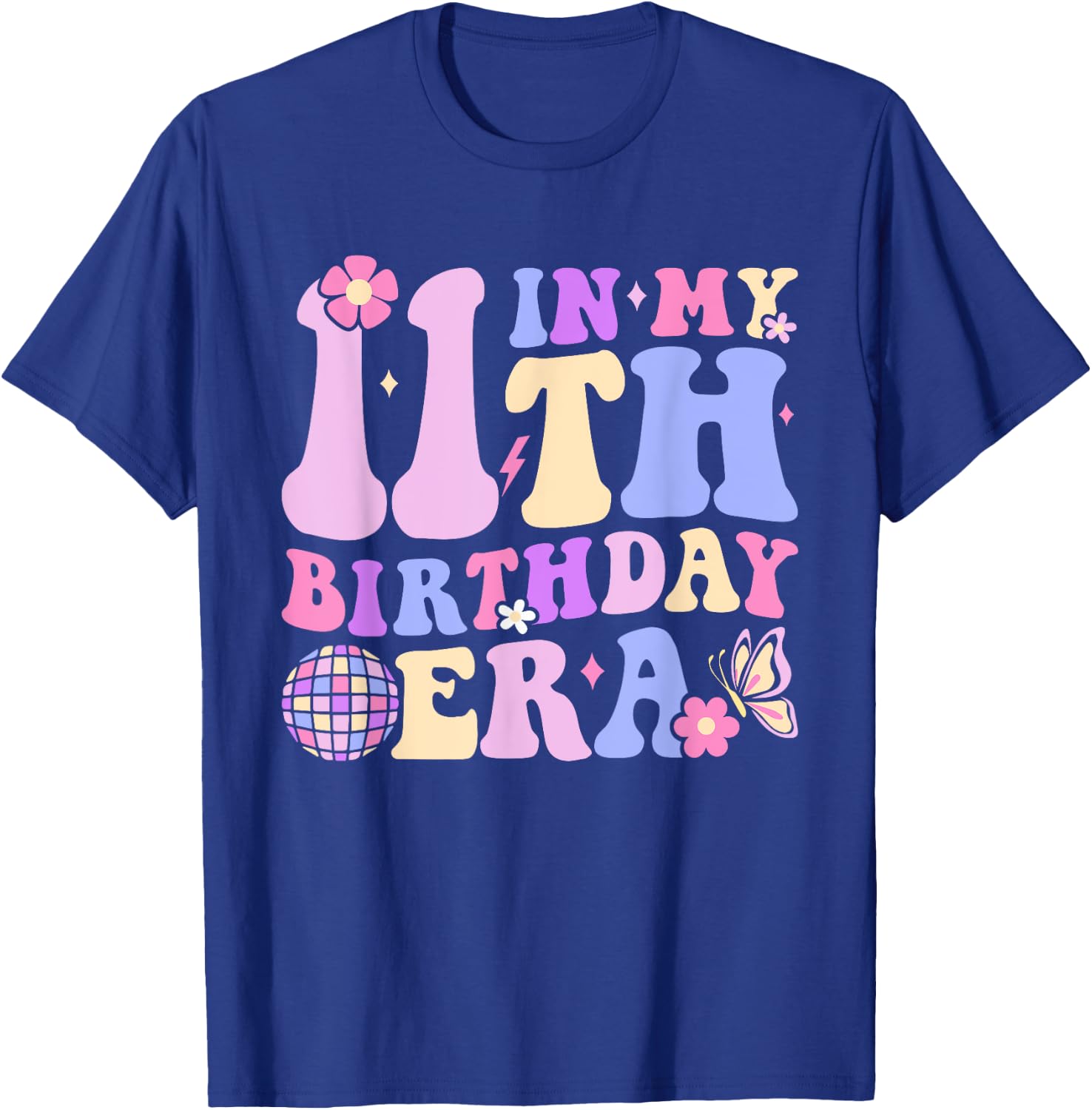 In My 11th Birthday Era Eleven 11 Years Old Disco Ball Bday T-Shirt - T-Shirt | Royal