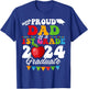 Super Proud Dad of A 1st Grade 2024 Graduate School T-Shirt - T-Shirt | Royal