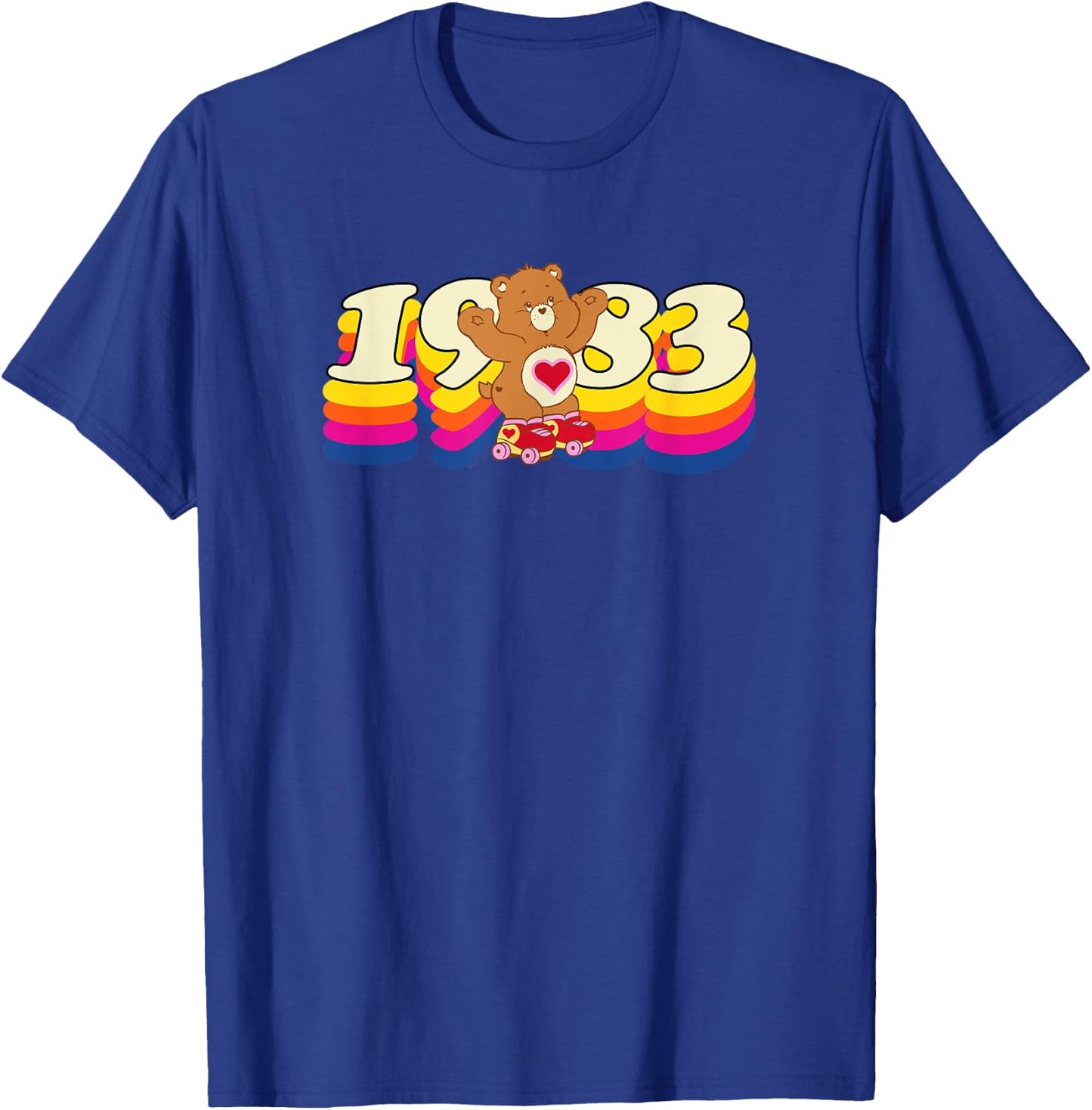 Care Bears Tenderheart 1983 Rollerskating Retro Cartoon T-Shirt - T-Shirt | Royal