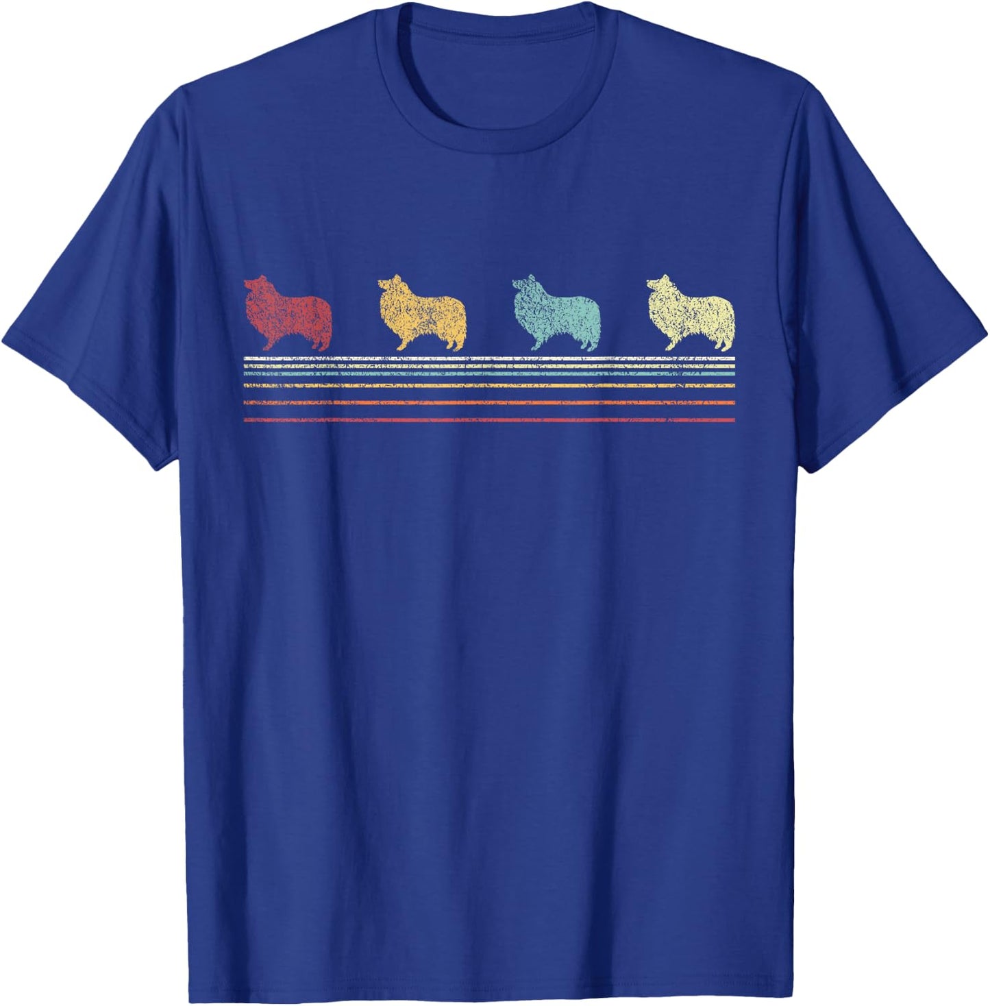 Retro Sheltie Mom Sheltie Dad Shetland Sheepdog Vintage T-Shirt - T-Shirt | Royal