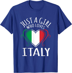 Just A Girl Who Loves Italy T-Shirt - T-Shirt | Royal