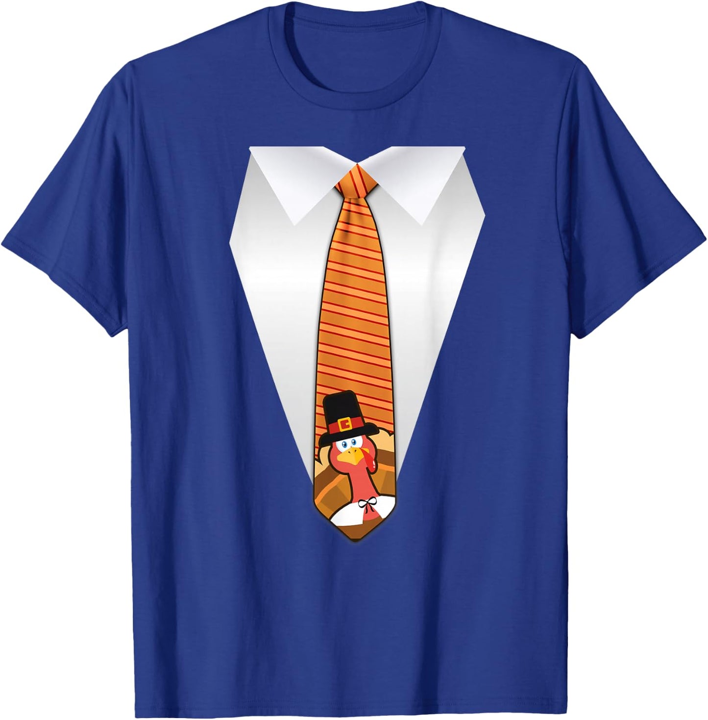 Oh Boy Love It Thanksgiving Family Dinner Tie, Funny Thanksgiving Turkey Tie T-Shirt - T-Shirt | Royal