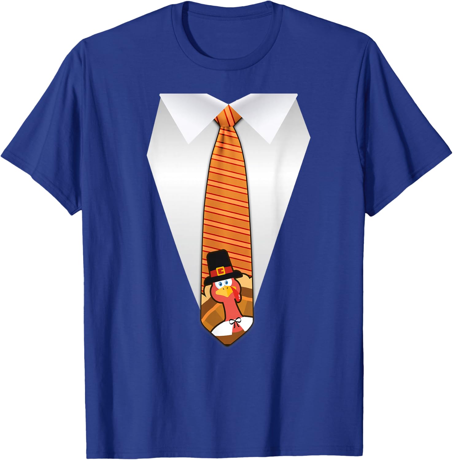 Oh Boy Love It Thanksgiving Family Dinner Tie, Funny Thanksgiving Turkey Tie T-Shirt - T-Shirt | Royal