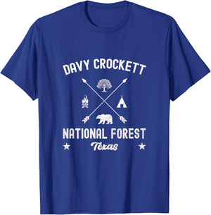 Davy Crockett National Forest Adventure Design T-Shirt - T-Shirt | Royal