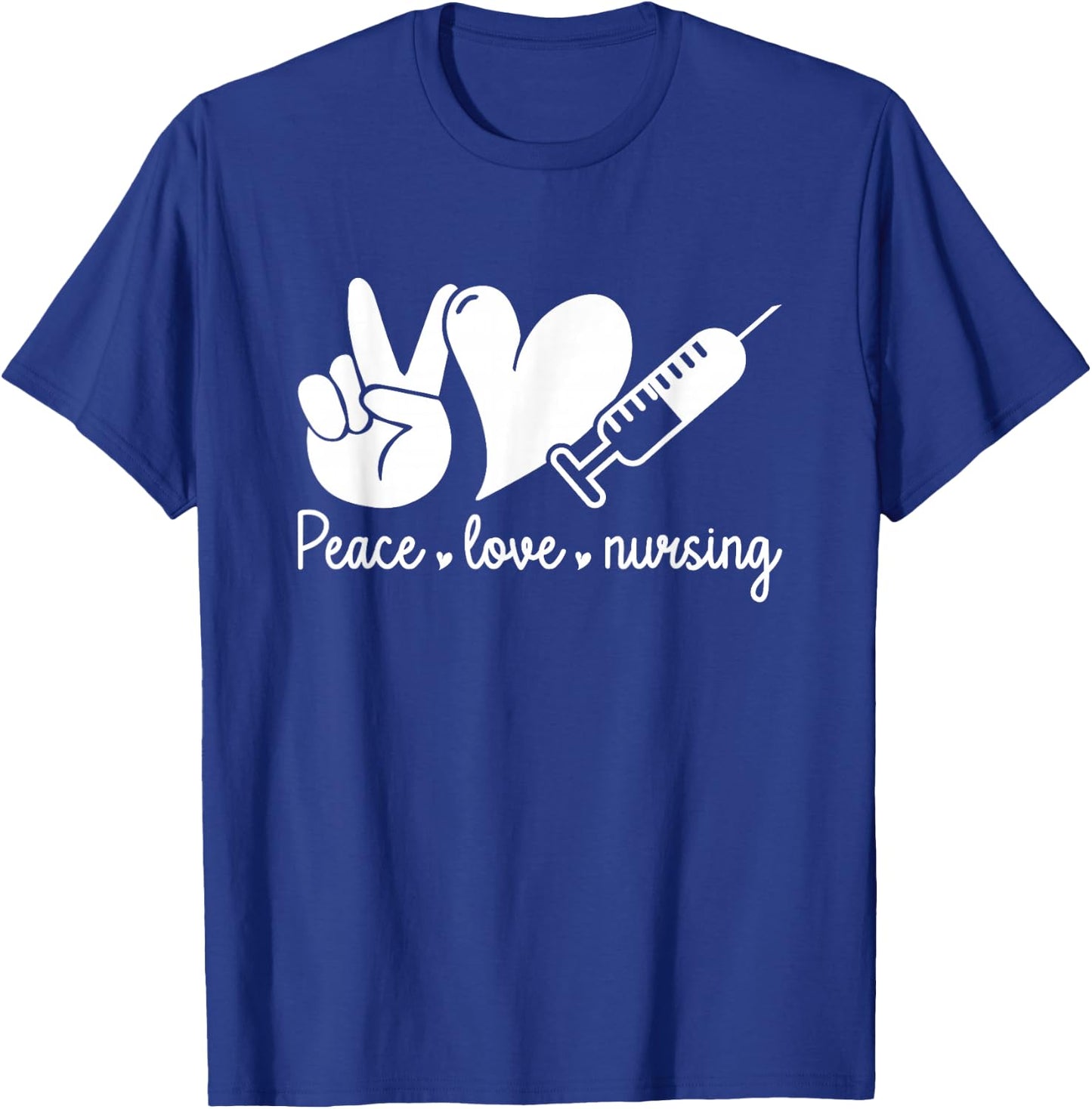 Peace Love Nursing Leopard Print Cute Nurse , Small, Black T-Shirt - T-Shirt | Royal