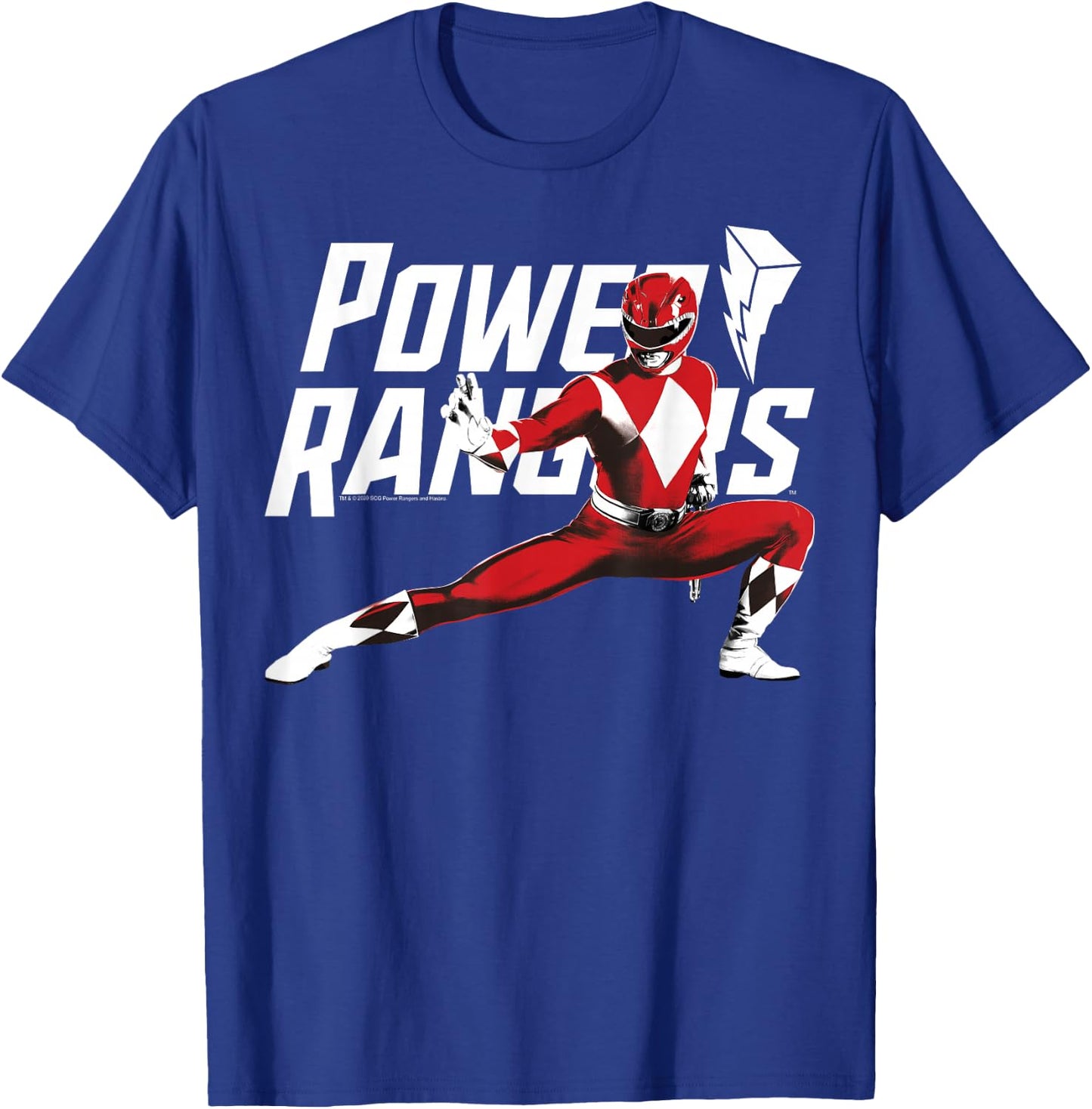 Power Rangers Red Ranger Karate Action Pose Logo T-Shirt - T-Shirt | Royal