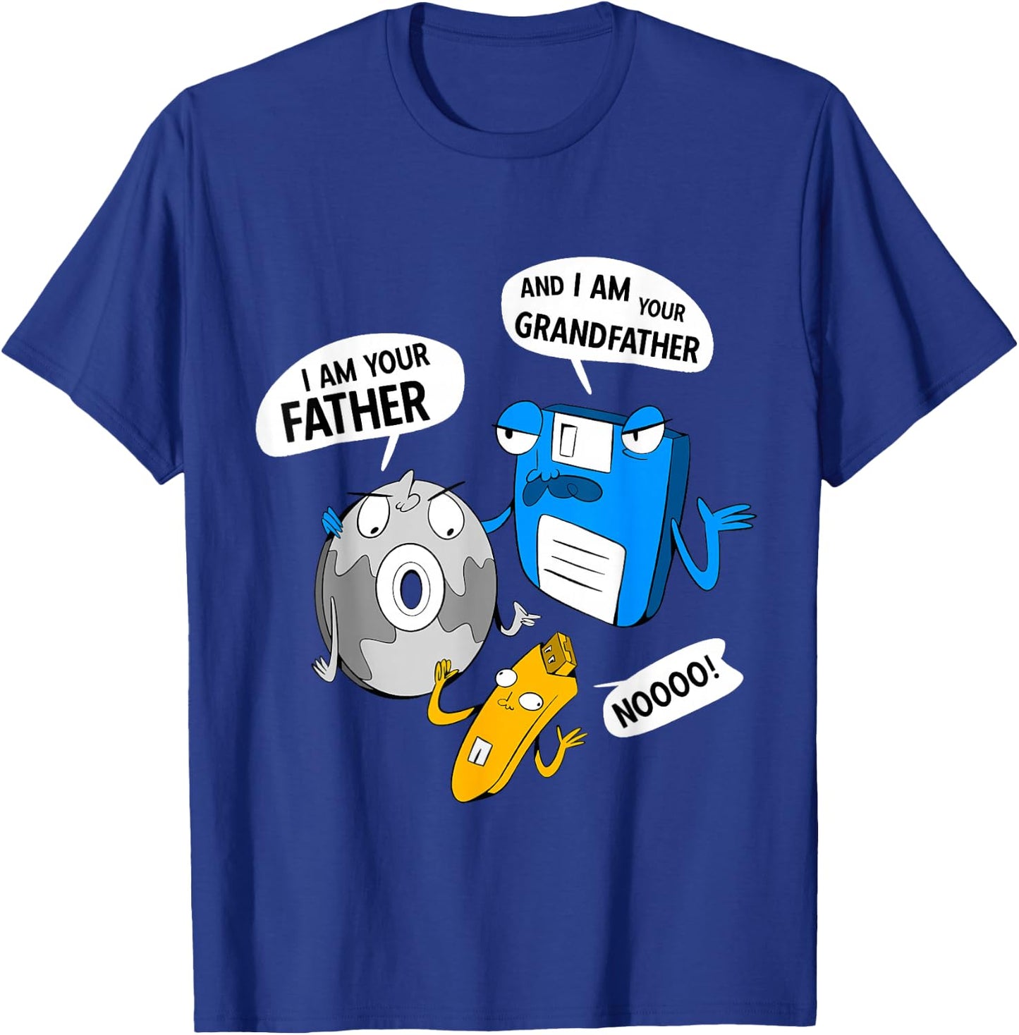 I Am Your Father Gamer Geek Humor Floppy Disk CD USB Stick T-Shirt - T-Shirt | Royal