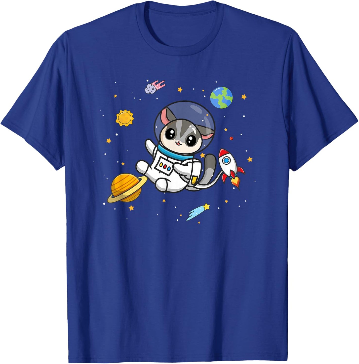 Boys Girls Cute Kawaii Kids Space Pet Sugar Glider Mom Lover T-Shirt - T-Shirt | Royal