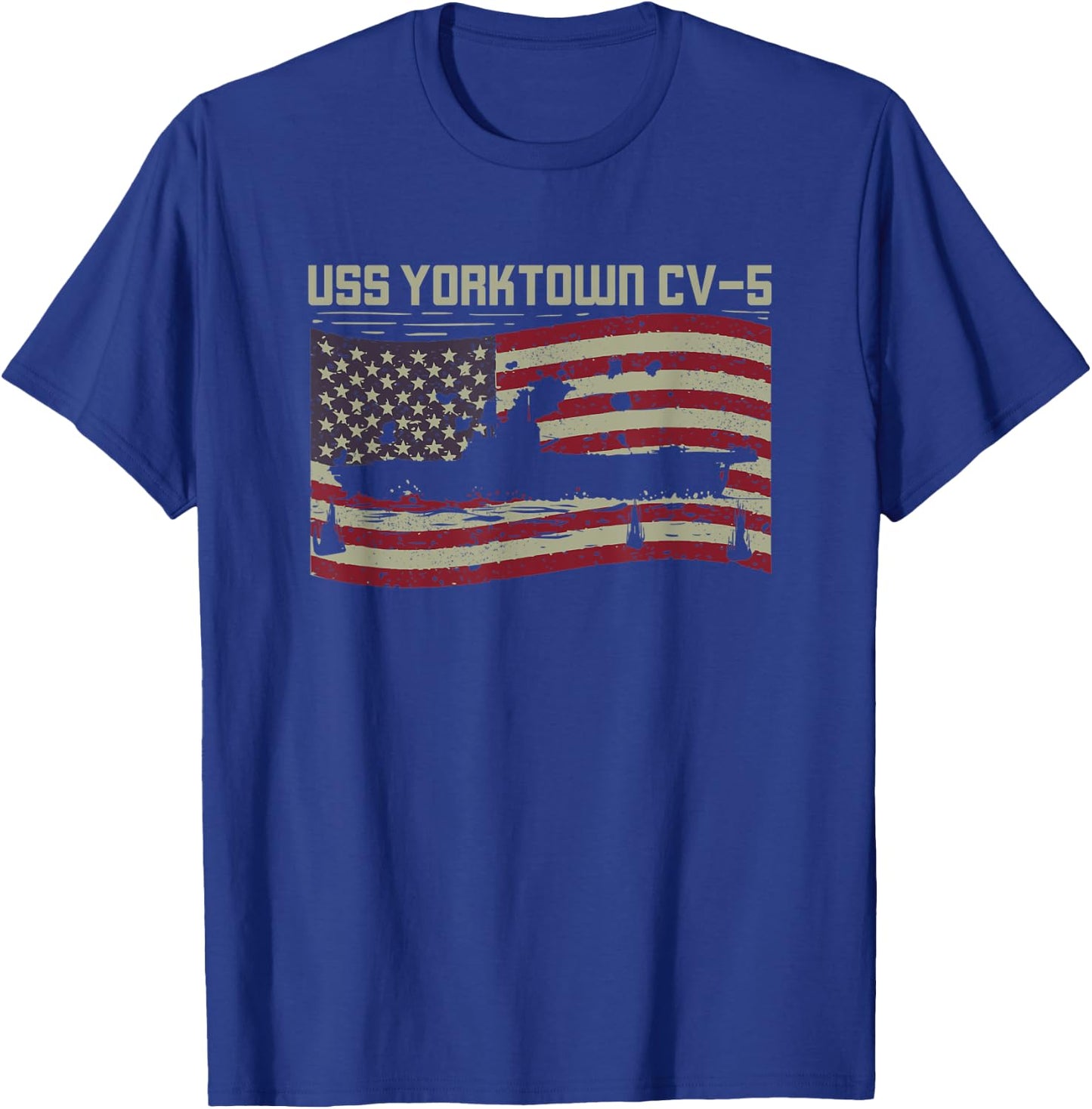 USS Yorktown CV-5 Gift A US Military Veteran T-Shirt - T-Shirt | Royal
